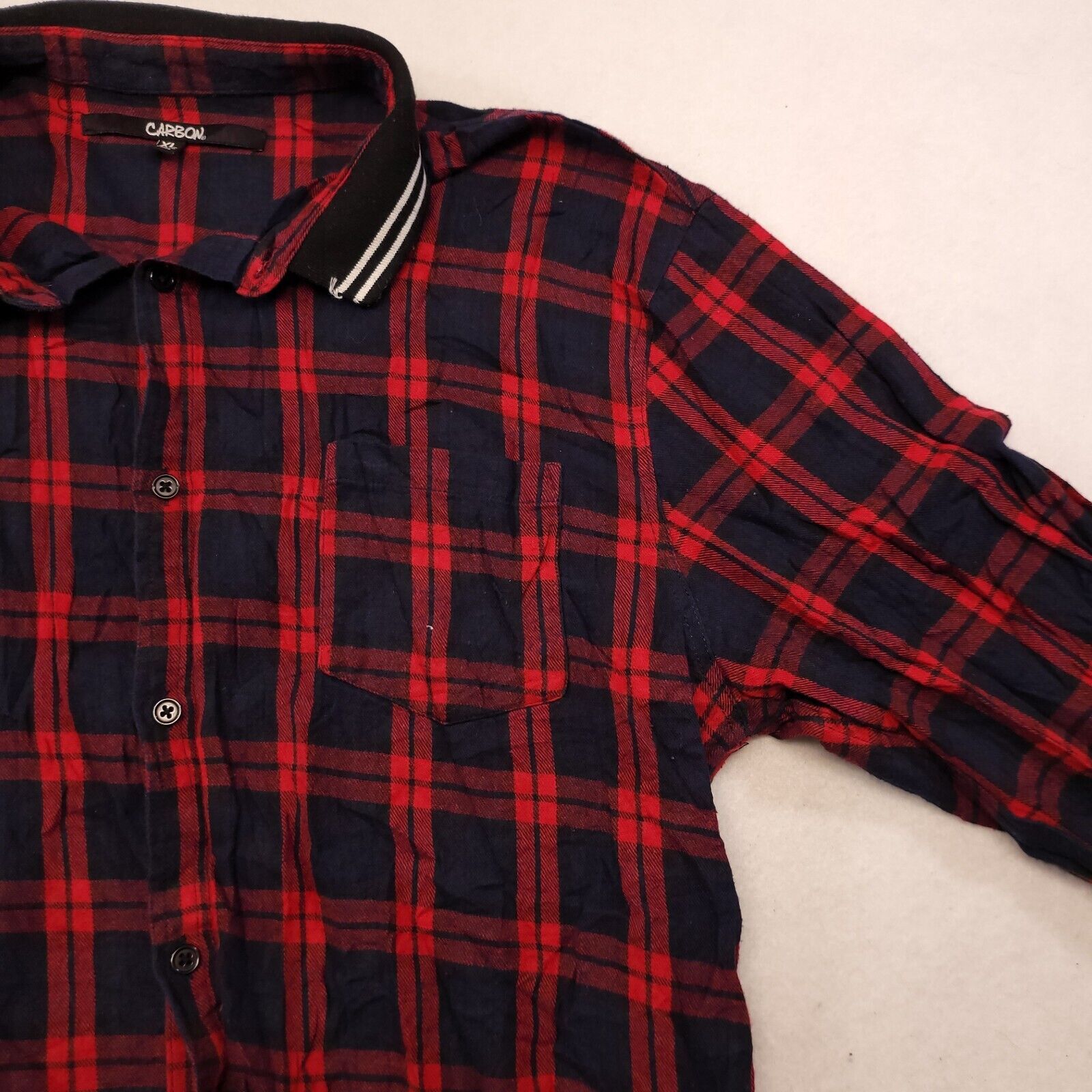 Carbon Carbon Tartan Flannel Shirt Mens Size Extra Large Red Black Size US XL / EU 56 / 4 - 5 Thumbnail