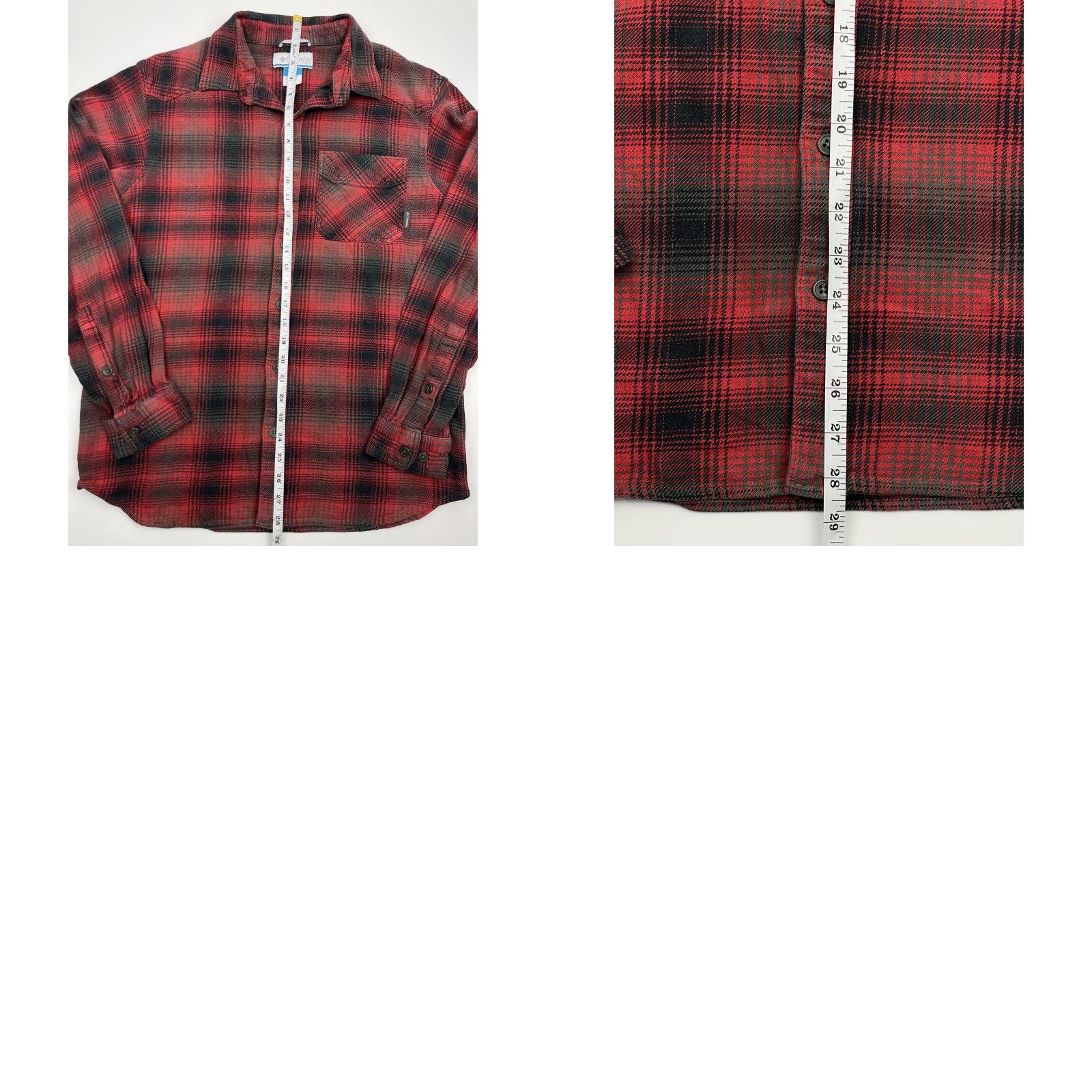 Vintage Columbia Shirt Men Button-Up Flannel Plaid Red Long Sleeve M Regular Easy Care Pockets Classic Outdoor Winter/Spring/Fall/Winter Size US M / EU 48-50 / 2 - 8 Thumbnail