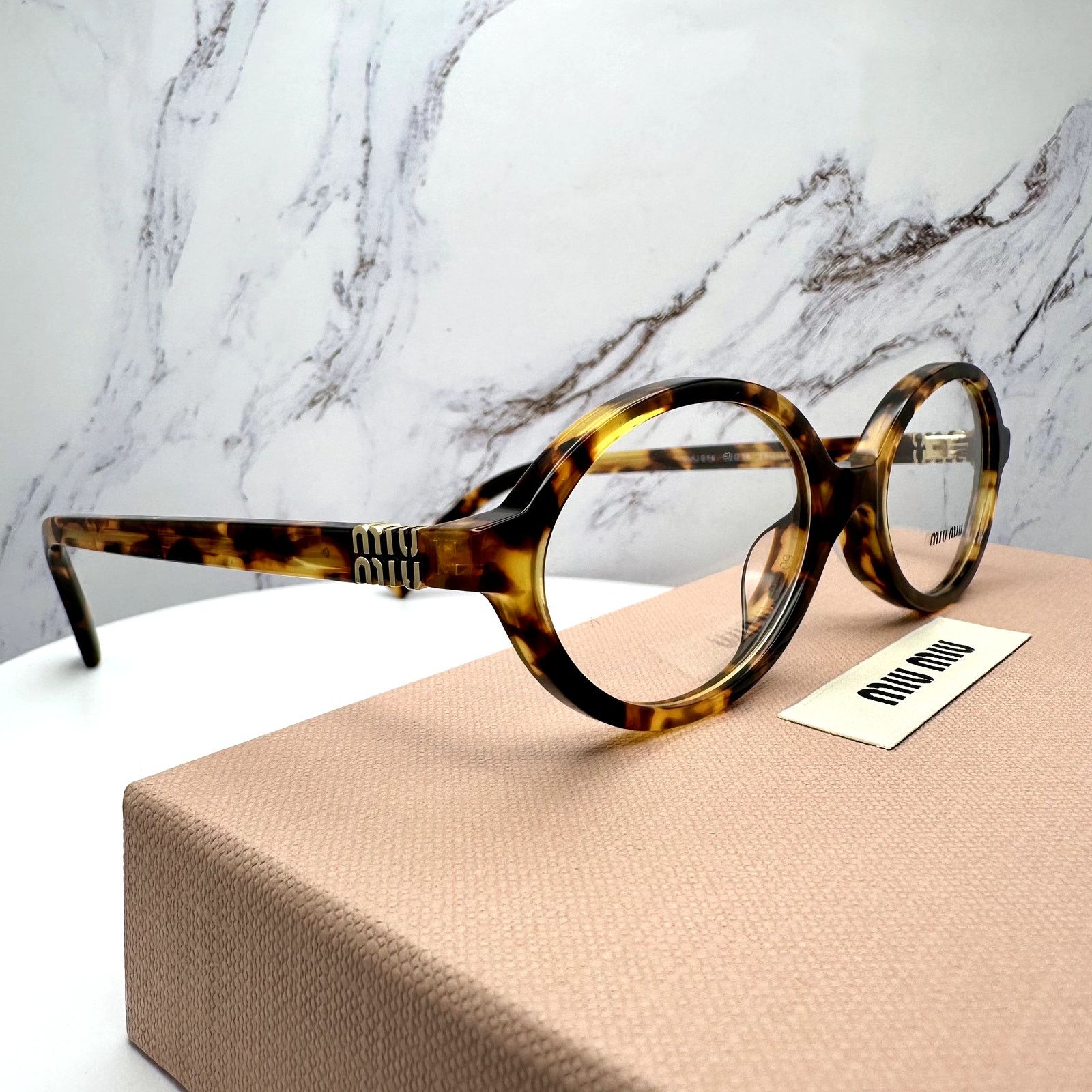 Miu Miu NEW MIU MIU Womens Eyeglasses Brown Oval Full Rim Frames Size ONE SIZE - 3 Thumbnail