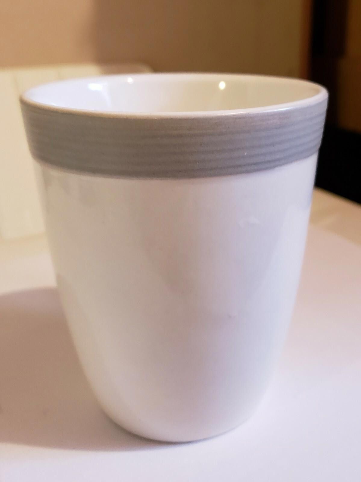 Other (Set of 4) Home Stoneware Mugs Ivory With Gray Trim. Size ONE SIZE - 2 Thumbnail