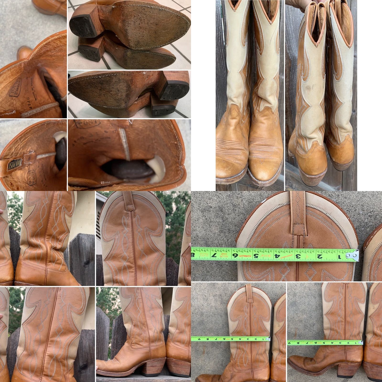 Dan Post VINTAGE Dan Post Boots 5 C Ladies Womens Western Cowboy Cowgirl Spain Leather Rockabilly 1980s Mens Womens Boys Girls Size US 5 / IT 35 - 8 Thumbnail