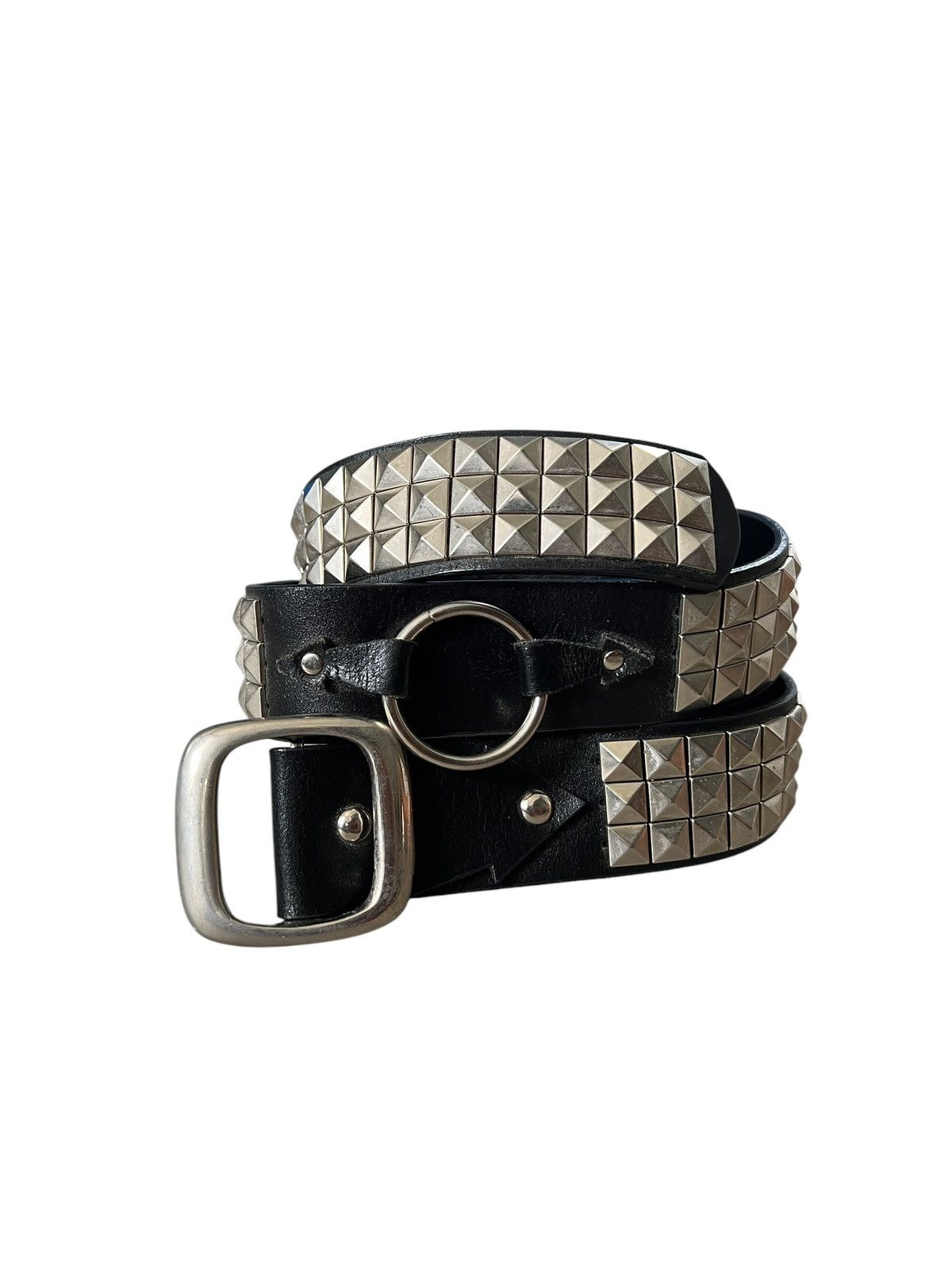 Genuine Leather Studded Punk Custom Made Leather Belt Size ONE SIZE - 2 Thumbnail