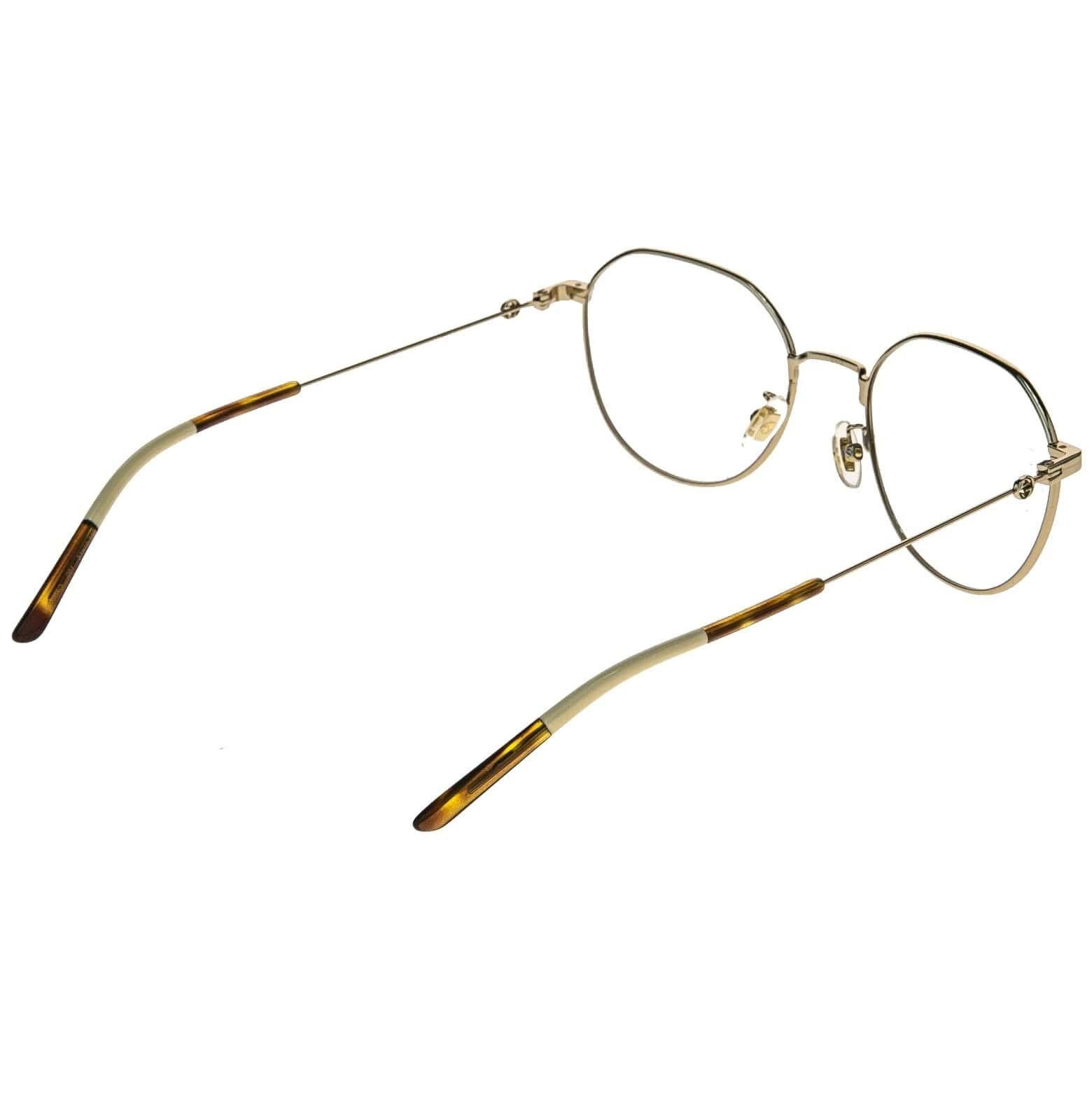 Gucci GUCCI GG0684O 0684 Gold Logo Unisex Oval Eyeglasses 001 Size ONE SIZE - 6 Thumbnail
