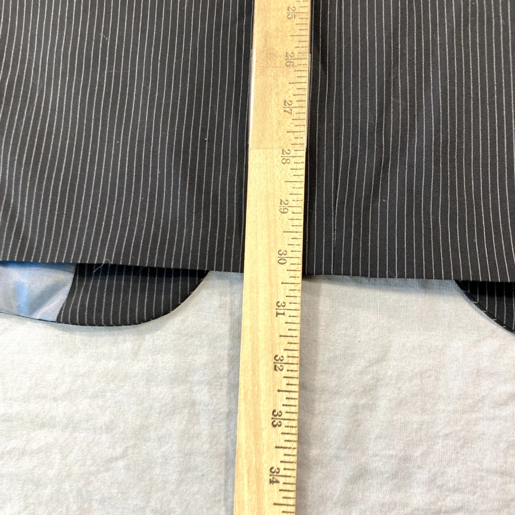 Oscar De La Renta Oscar de la Renta Blazer Mens 44 R Black Striped Wool Sport Coat Jacket Size 44R - 5 Thumbnail