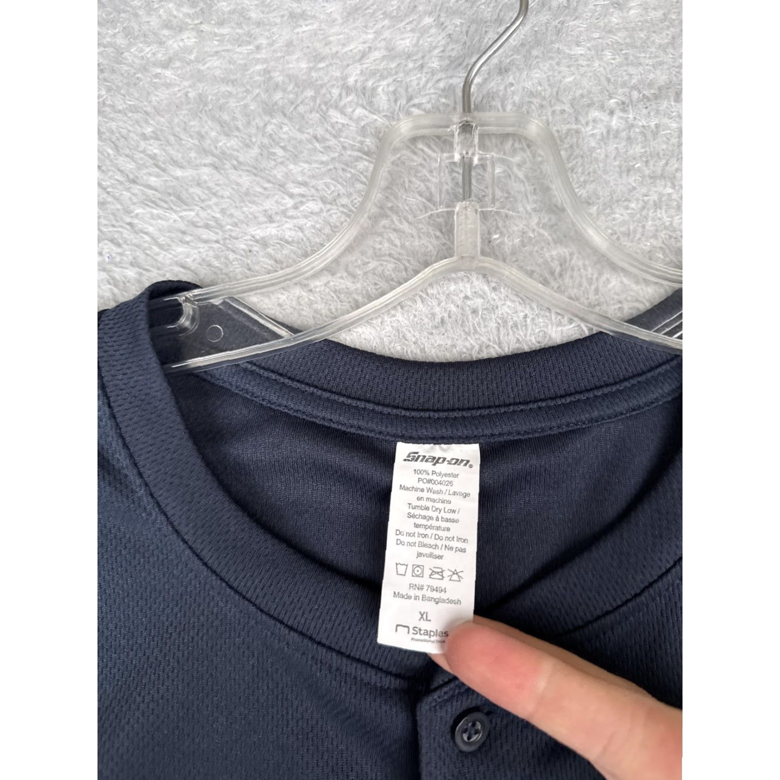 Vintage Snap-on Logo Shirt Men XL Blue Long Sleeve Henley Performance Work Top Polyester Size US XL / EU 56 / 4 - 7 Thumbnail