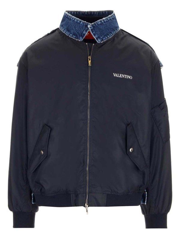 o1y0525 Logo Bomber Jacket in Midnight Blue