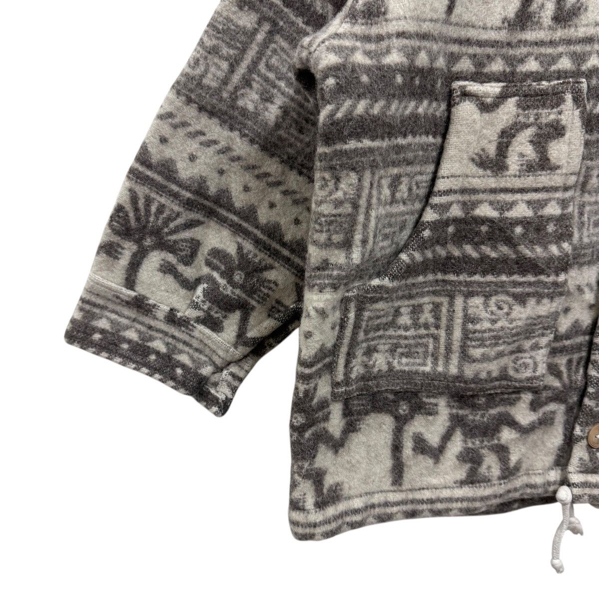 Handmade Vintage Aztec Tribal Wool Hoodie Jacket Size US XL / EU 56 / 4 - 6 Thumbnail