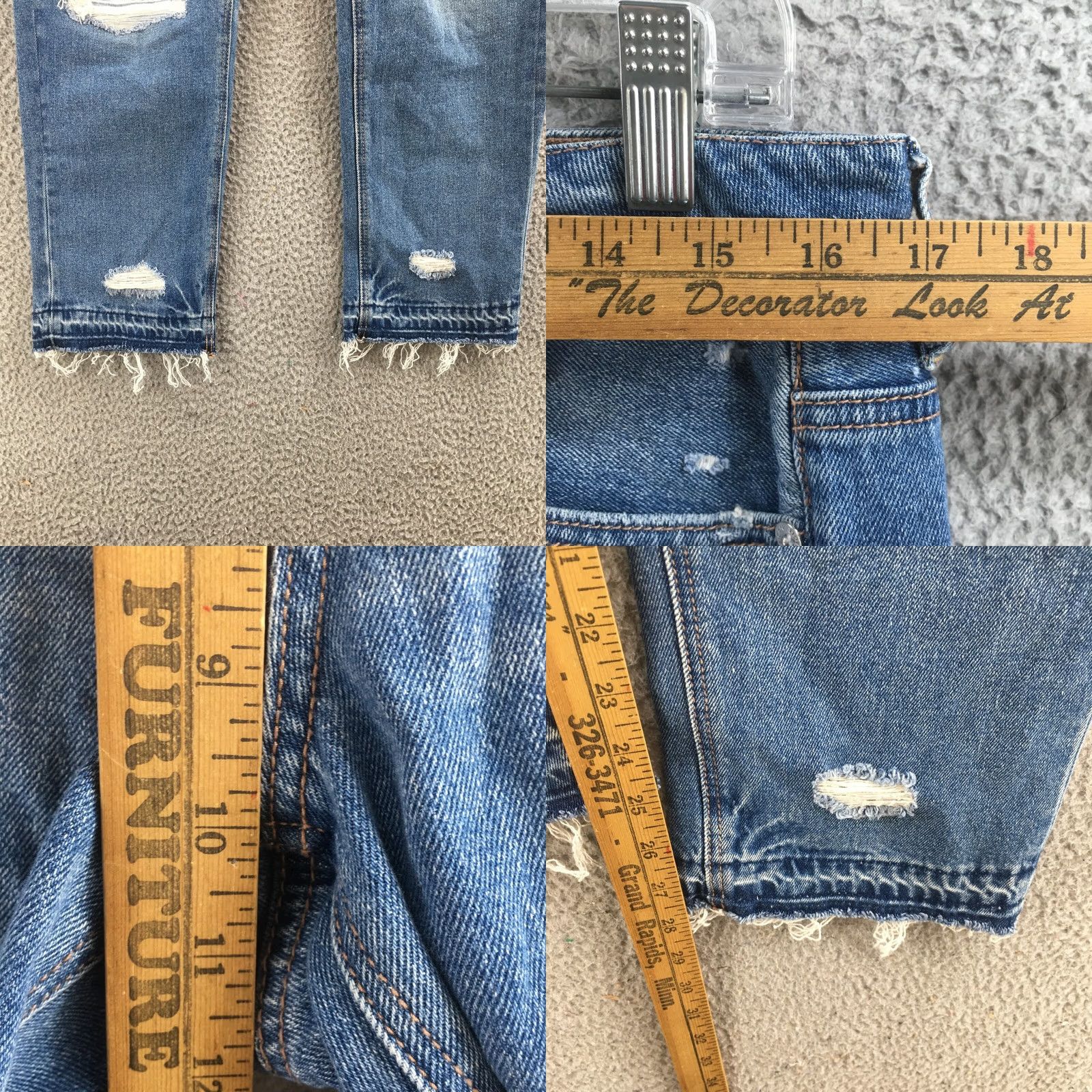 American Eagle Outfitters American Eagle Outfitters Jeans Women 10 Mid Rise Blue Denim Distressed Zip Fly Slim Skinny 5-Pocket Style Womens Size 32" / US 10 / IT 46 - 8 Thumbnail