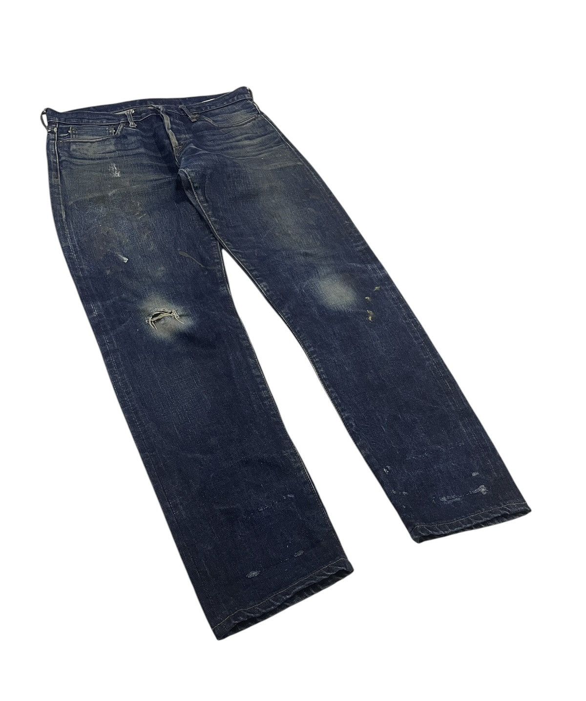 Blue Blue Japan × Japan Blue Distressed Japan Blue Jeans Selvedges Jeans Size US 32 / EU 48 - 2 Thumbnail