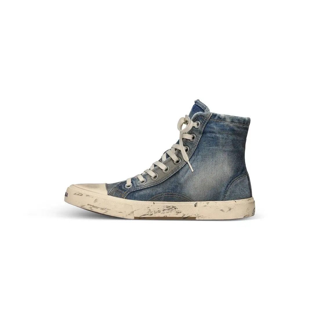 Balenciaga o1w1db10625 Paris High Top Sneakers in Blue/Beige Size US 5 / IT 35 - 4 Thumbnail