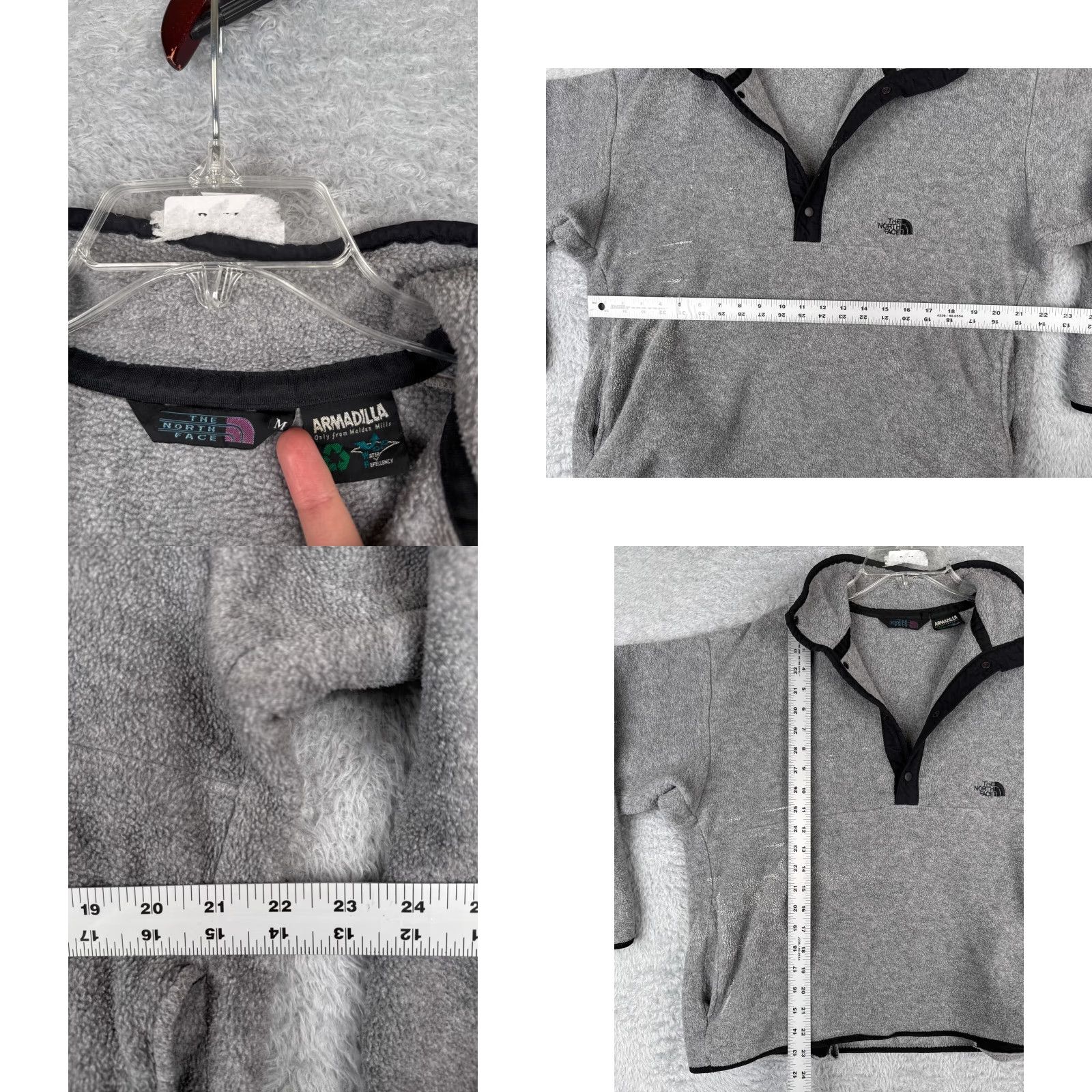 The North Face VINTAGE The North Face Sweater Mens Medium Gray Armadilla 1/2 Button Fleece Poly Size US M / EU 48-50 / 2 - 8 Thumbnail