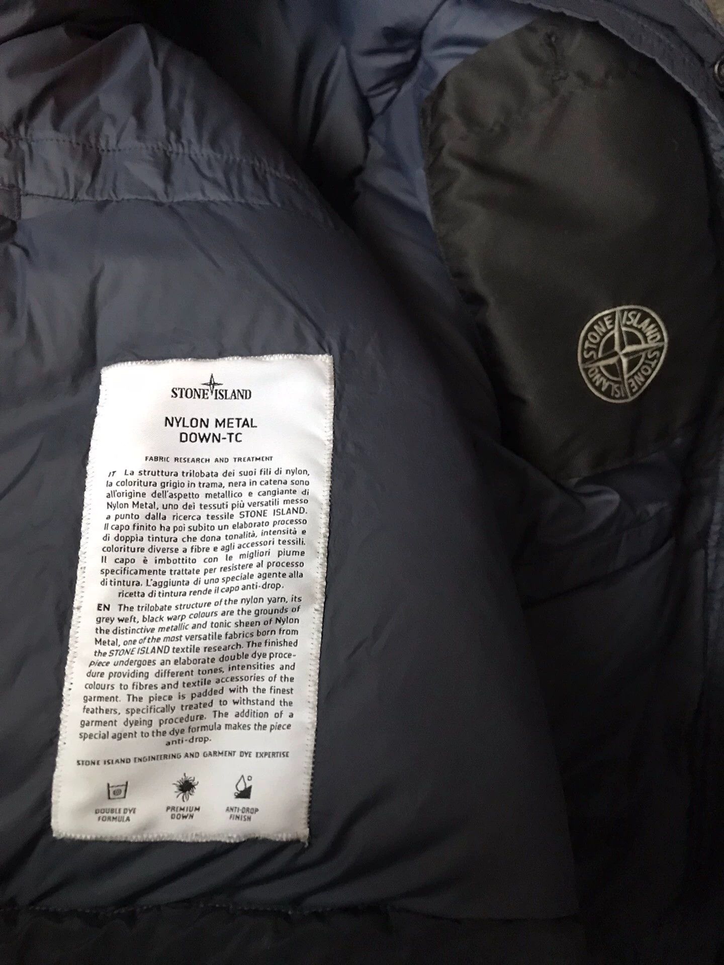 Stone Island Stone Island XXL Navy Metal Nylon Hooded Down Jacket Size US XXL / EU 58 / 5 - 4 Thumbnail
