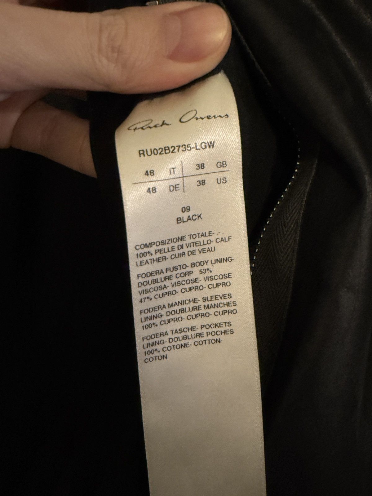 Rick Owens Rick Owens Black Jumbo Tatlin Leather Jacket Size US M / EU 48-50 / 2 - 7 Thumbnail