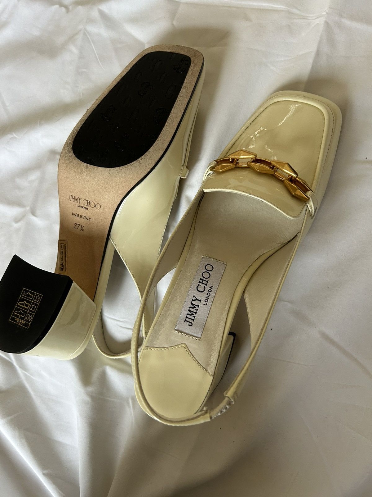 Chanel Jimmy Choo white gold heel Size US 7.5 / IT 37.5 - 7 Thumbnail