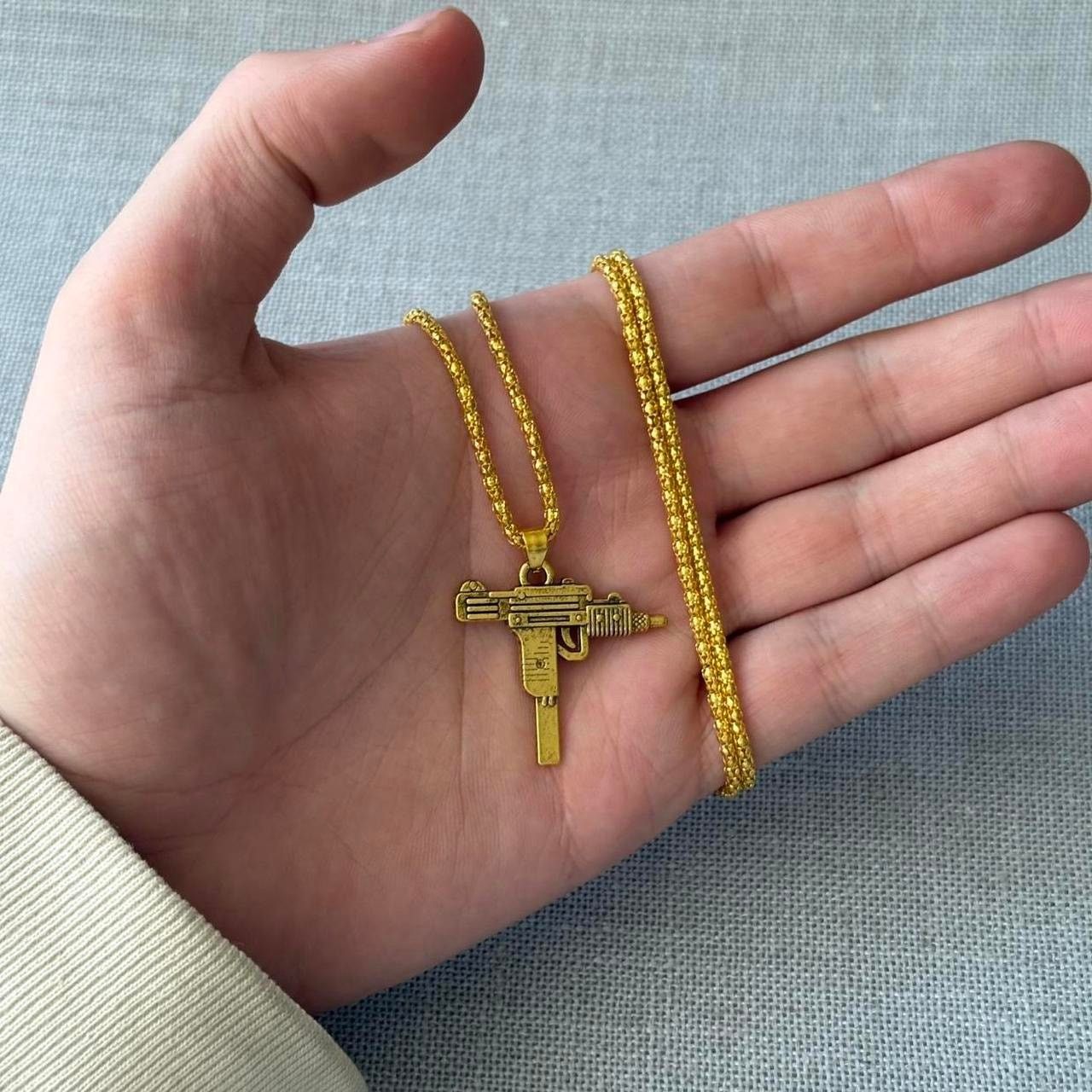 Other Y2k gold mini uzi necklace WMNS Size ONE SIZE - 2 Thumbnail