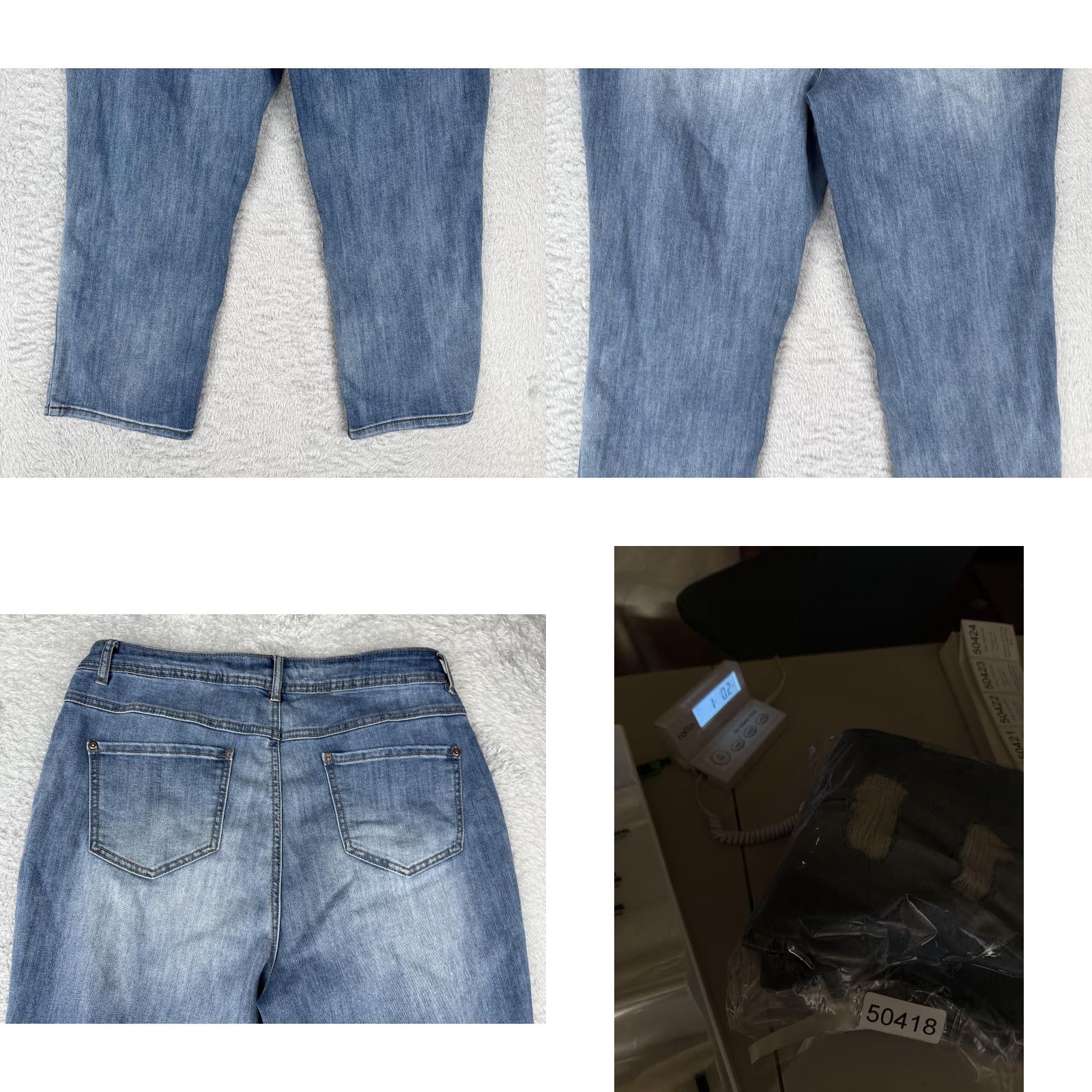 Denime C EST. 1946 Jeans Women 12 Blue Distressed Button Fly Stretch Straight Leg Denim Jeans Size 34" / US 12 / IT 48 - 10 Thumbnail