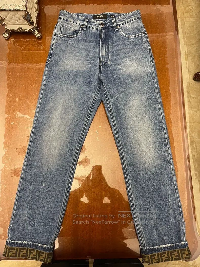 Fendi Fendi Classic Blue Jeans with Full Logo Weaving on the Hem Size US 30 / EU 46 - 1 Thumbnail