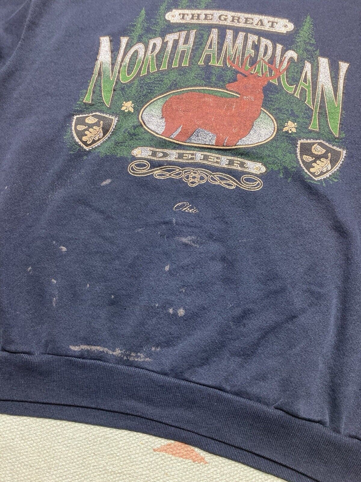 Vintage VTG sweatshirt the great North American deer hunting Ohio L Size US L / EU 52-54 / 3 - 5 Thumbnail