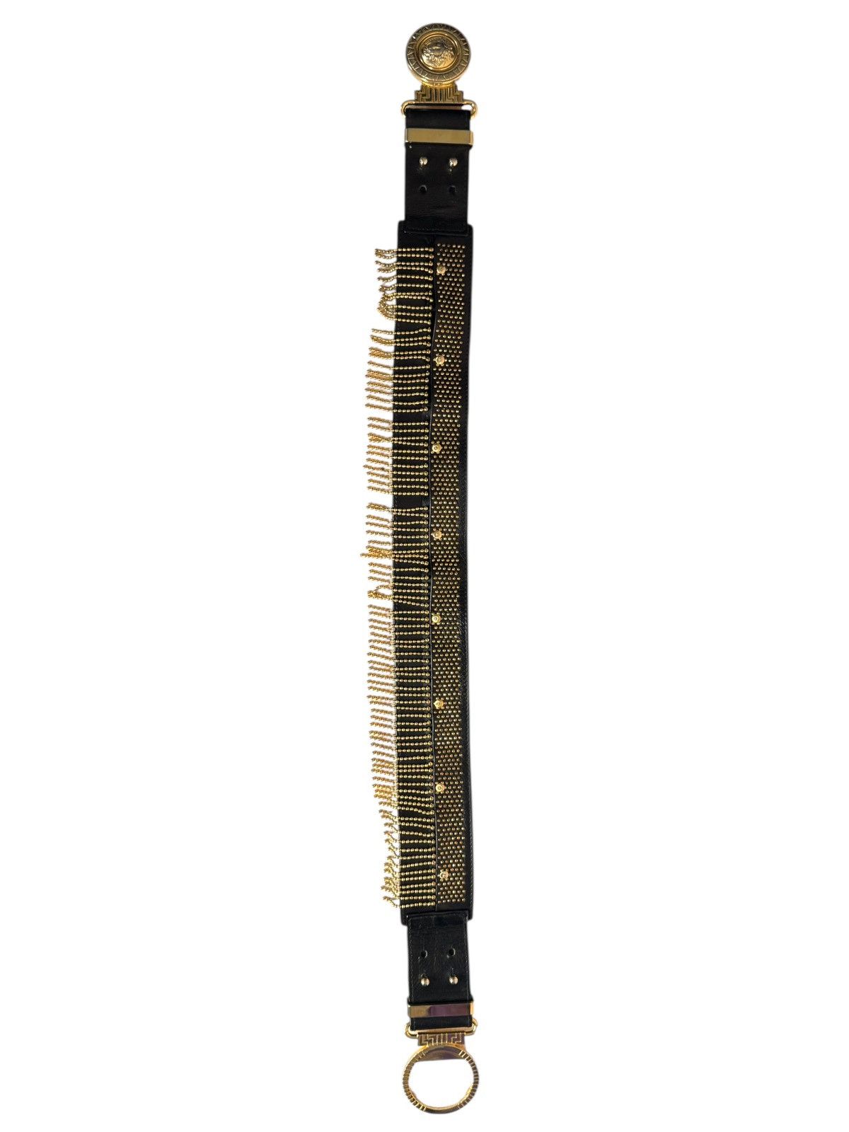 Versace Gianni Versace Vintage 90s Leather Belt with Medusa & Fringe Size ONE SIZE - 7 Thumbnail