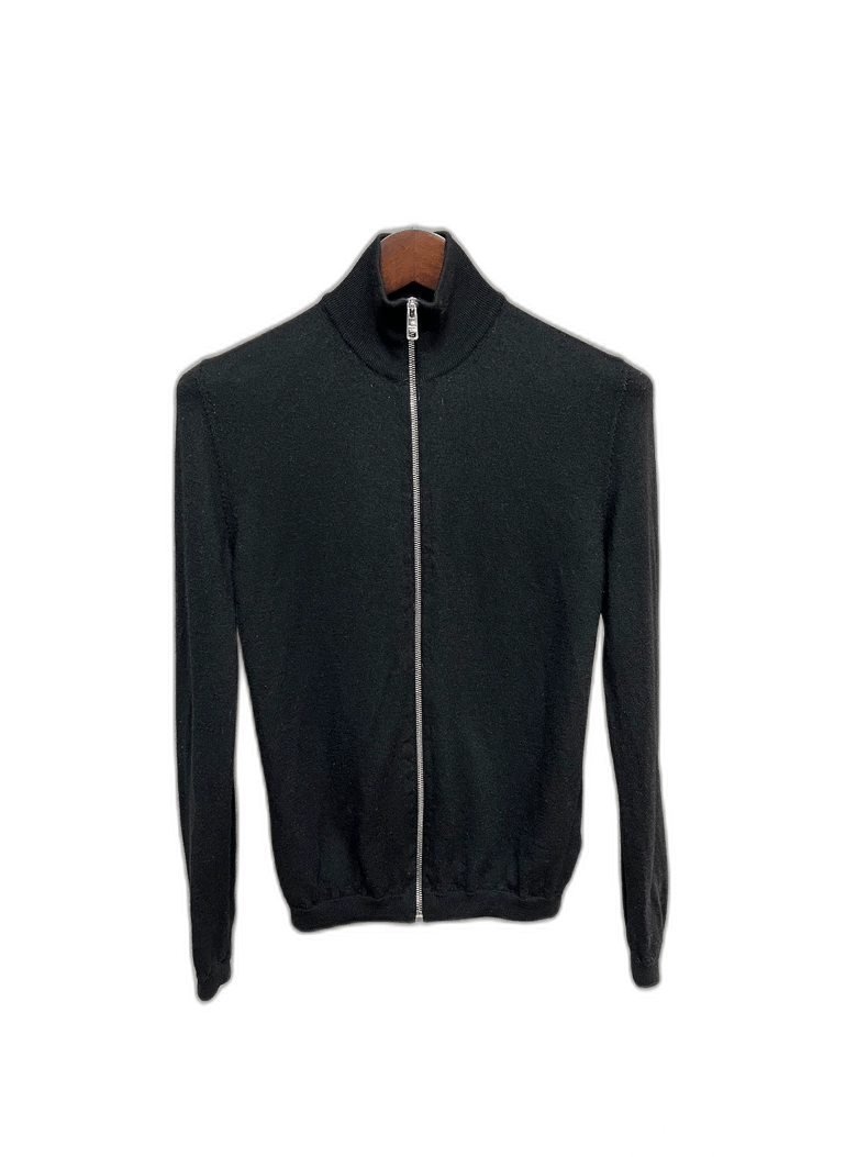 Prada Prada Black Cashmere Zip Jacket-2506 Size L / US 10 / IT 46 - 1 Thumbnail