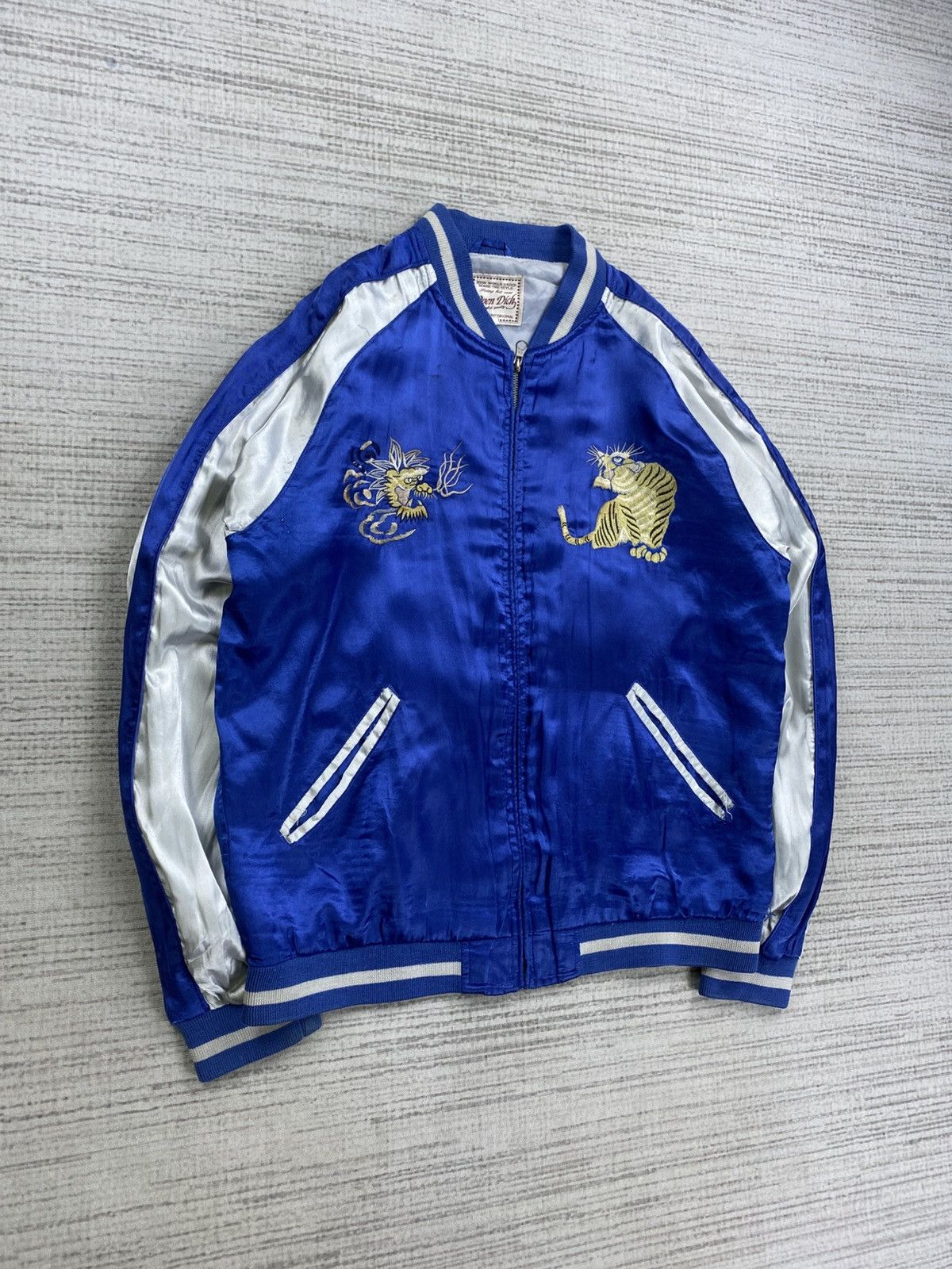 Japanese Brand × Vintage Vtg Open Dich Japan Dragon X Tiger Embroidery Sukajan Jacket Size US M / EU 48-50 / 2 - 3 Thumbnail