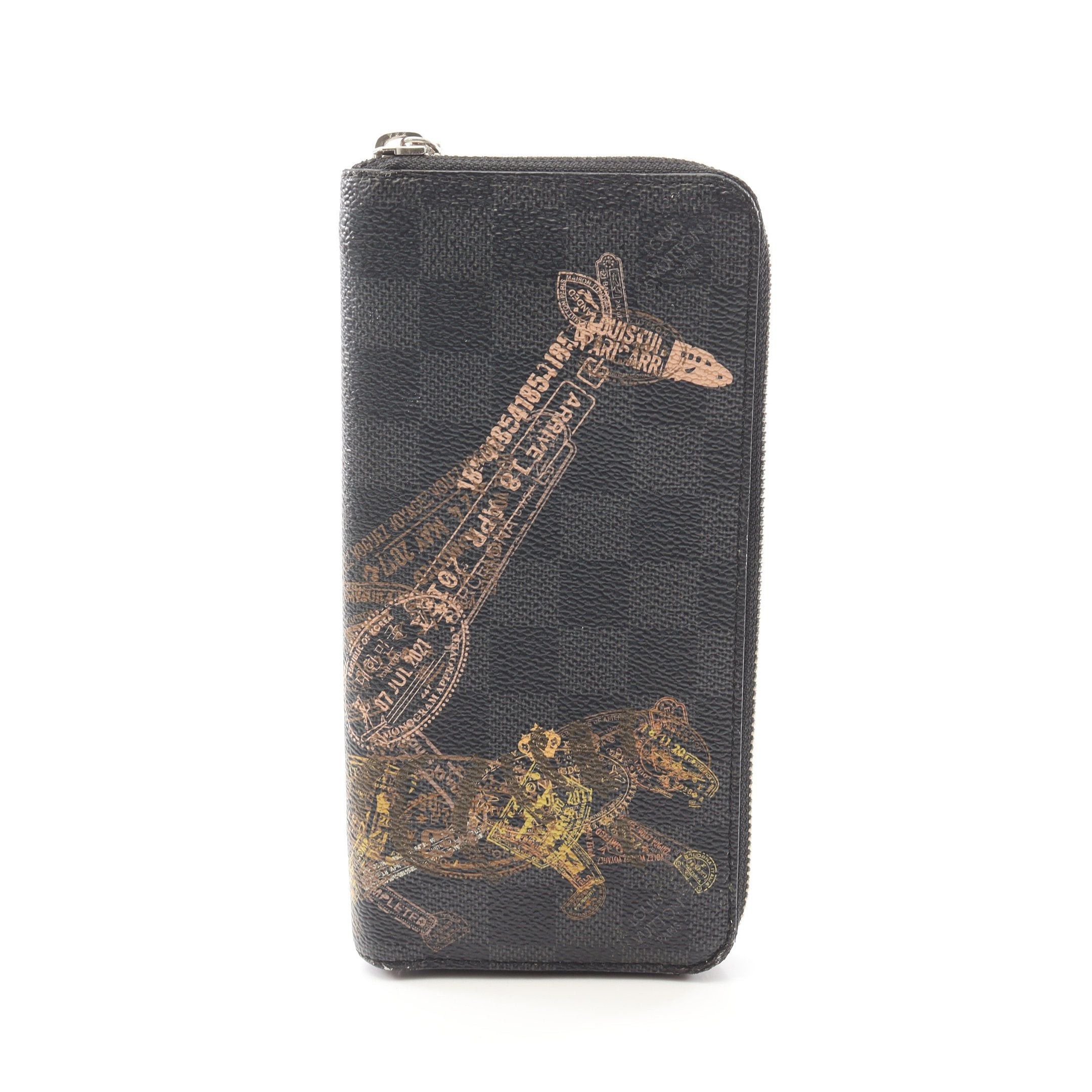 Louis Vuitton Louis Vuitton Zippy Wallet Vertical Damier Graphite Round Zipper Long Animal Print Black Multicolor Size ONE SIZE - 1 Thumbnail