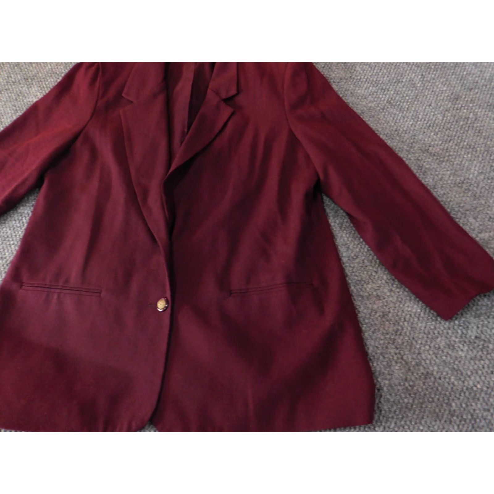 Vintage Alfred Dunner Blazer Womens Jacket 14 Purple Wool Solid Long Sleeve Two-Button Classic Jeweled Embroidered Trench Coat Fall Spring Casual Vintage No Size XL / US 12-14 / IT 48-50 - 2 Thumbnail