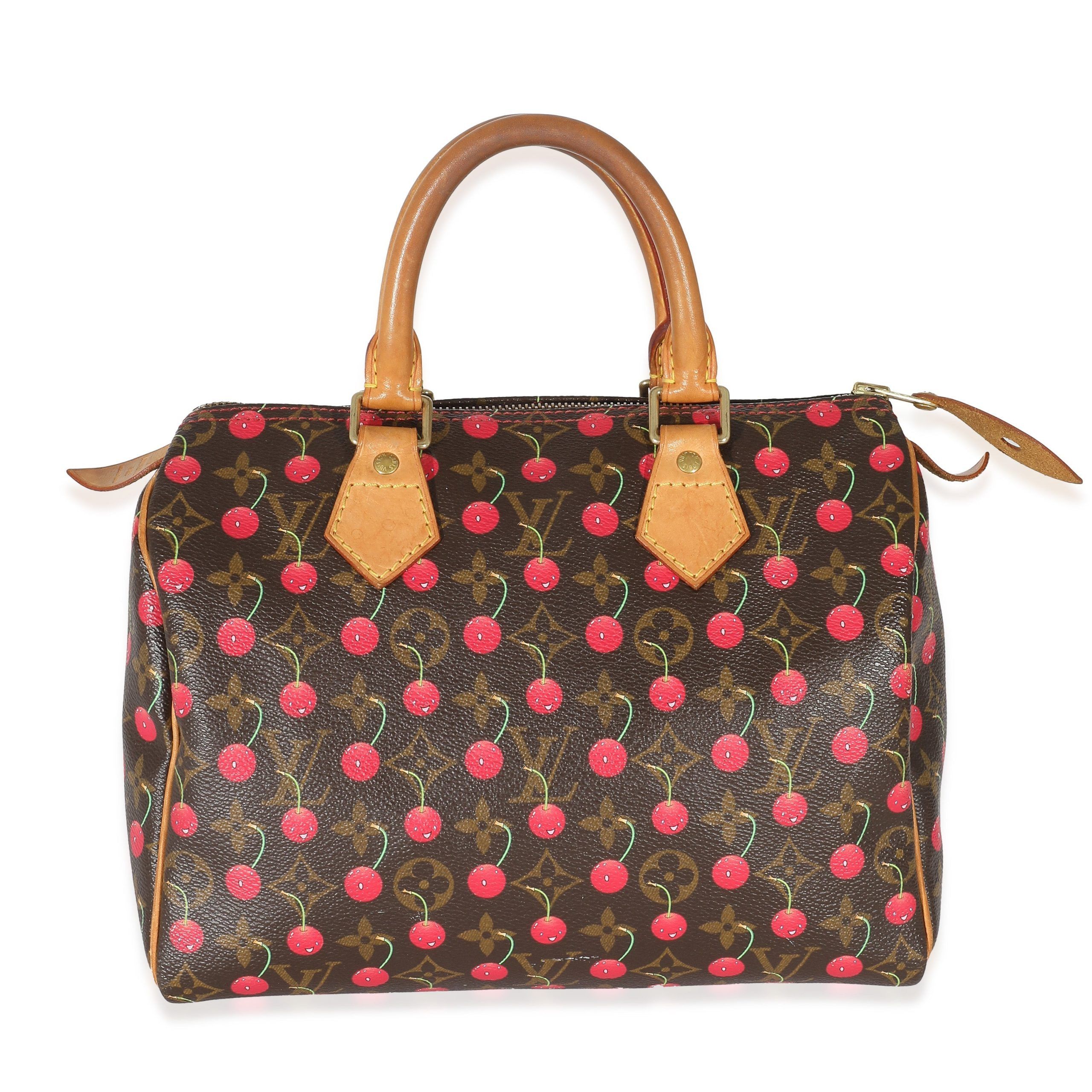 image of Louis Vuitton X Takashi Murakami Cerises Monogram Canvas Speedy 25 in Brown, Women's