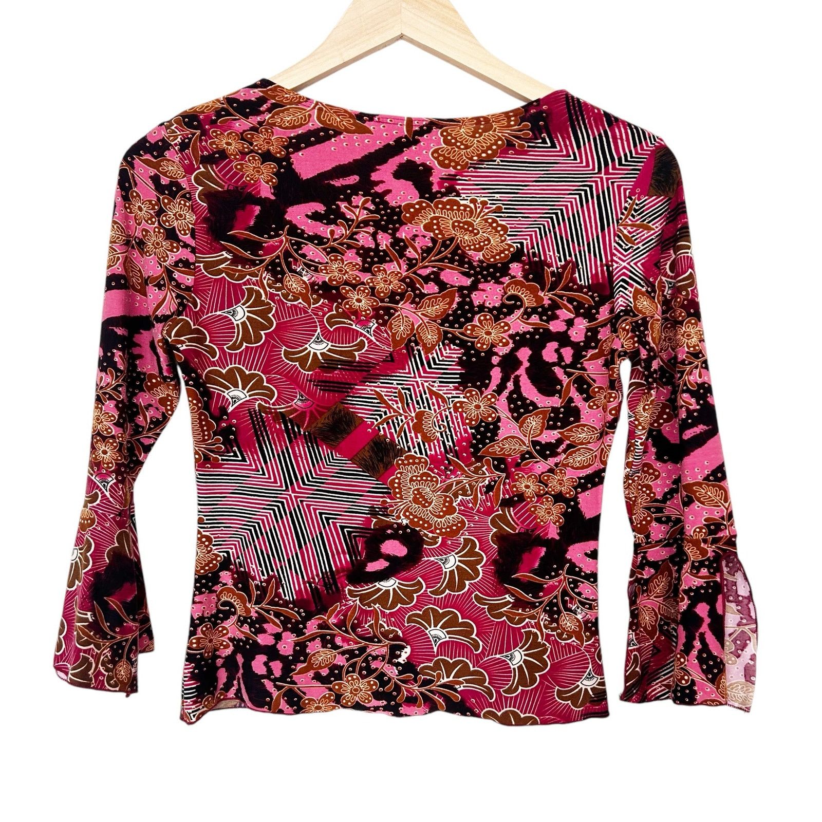Vintage Vintage MKM Designs Hippie Boho Bell Sleeve Shirt Sz S Size S / US 4 / IT 40 - 5 Thumbnail
