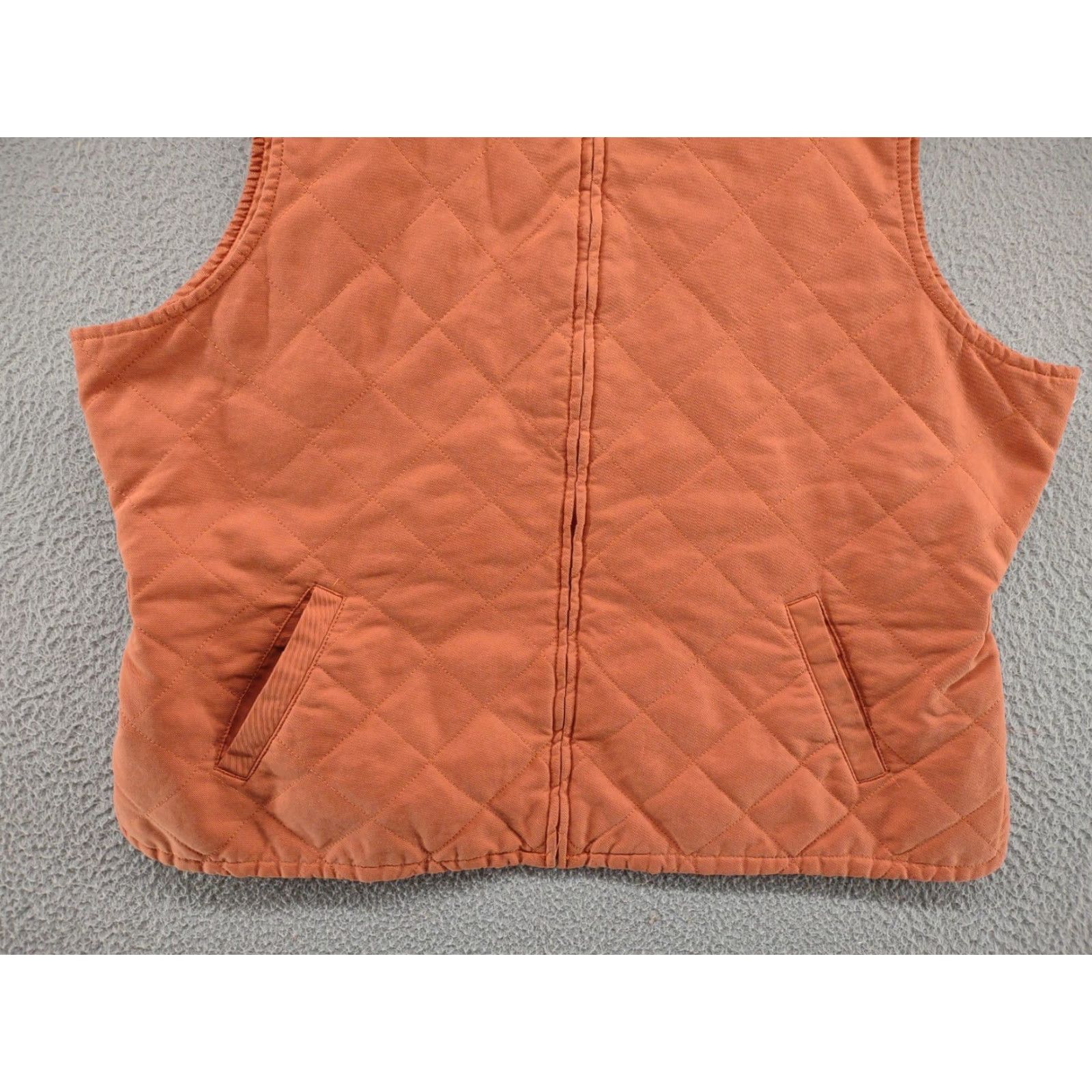 Orvis Orvis Diamond Quilted Zip Up Orange Vest Front Pockets Women's XL Outdoors SZ XL Size XL / US 12-14 / IT 48-50 - 2 Thumbnail