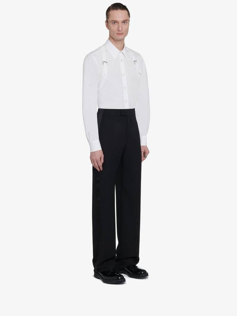 Alexander McQueen o1srvl11e0226 Wide Leg Tuxedo Trousers In Black Size US 36 / EU 52 - 3 Thumbnail