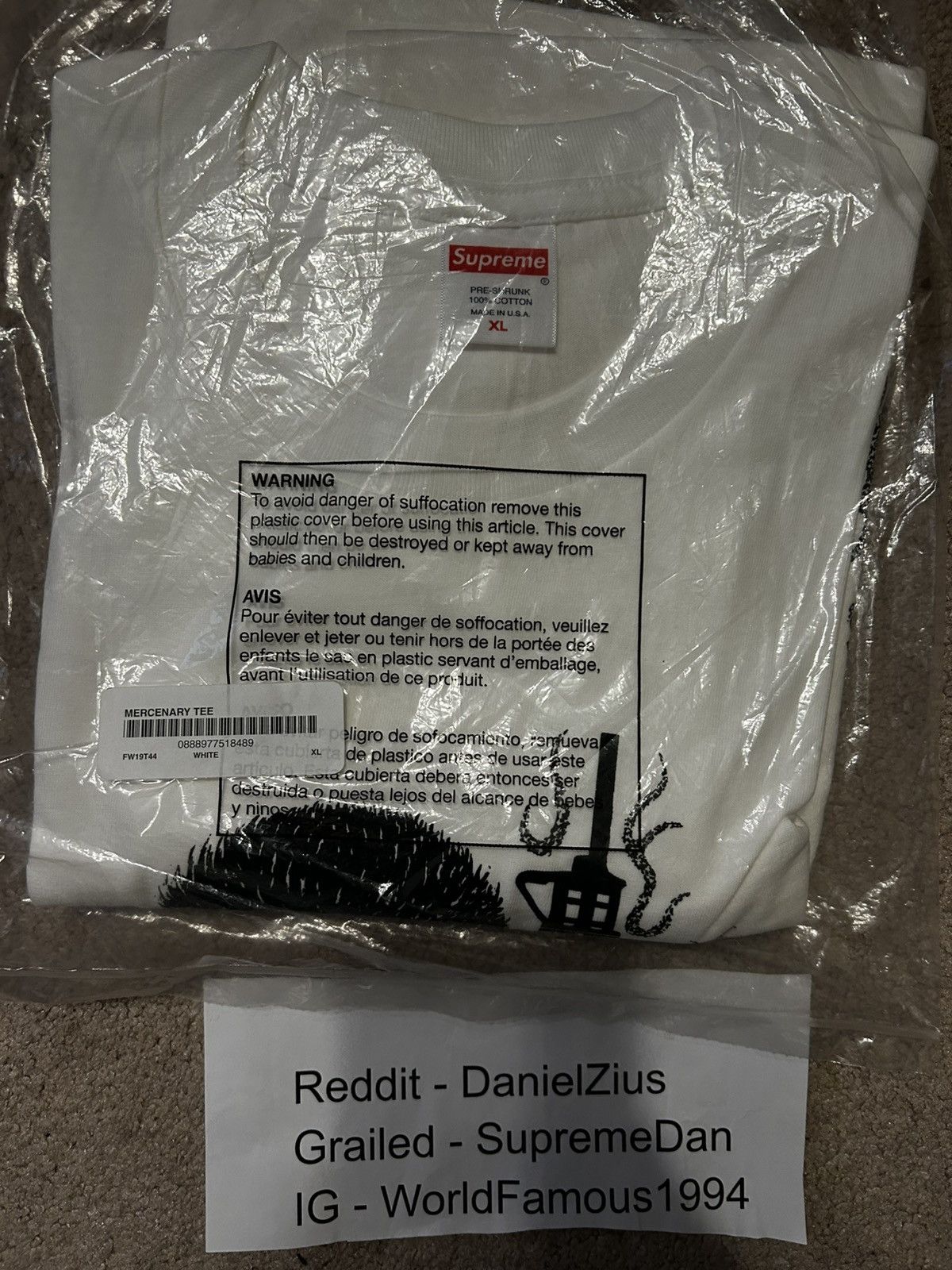 Supreme Supreme Mercenary Tee 'White' Size US XL / EU 56 / 4 - 2 Thumbnail