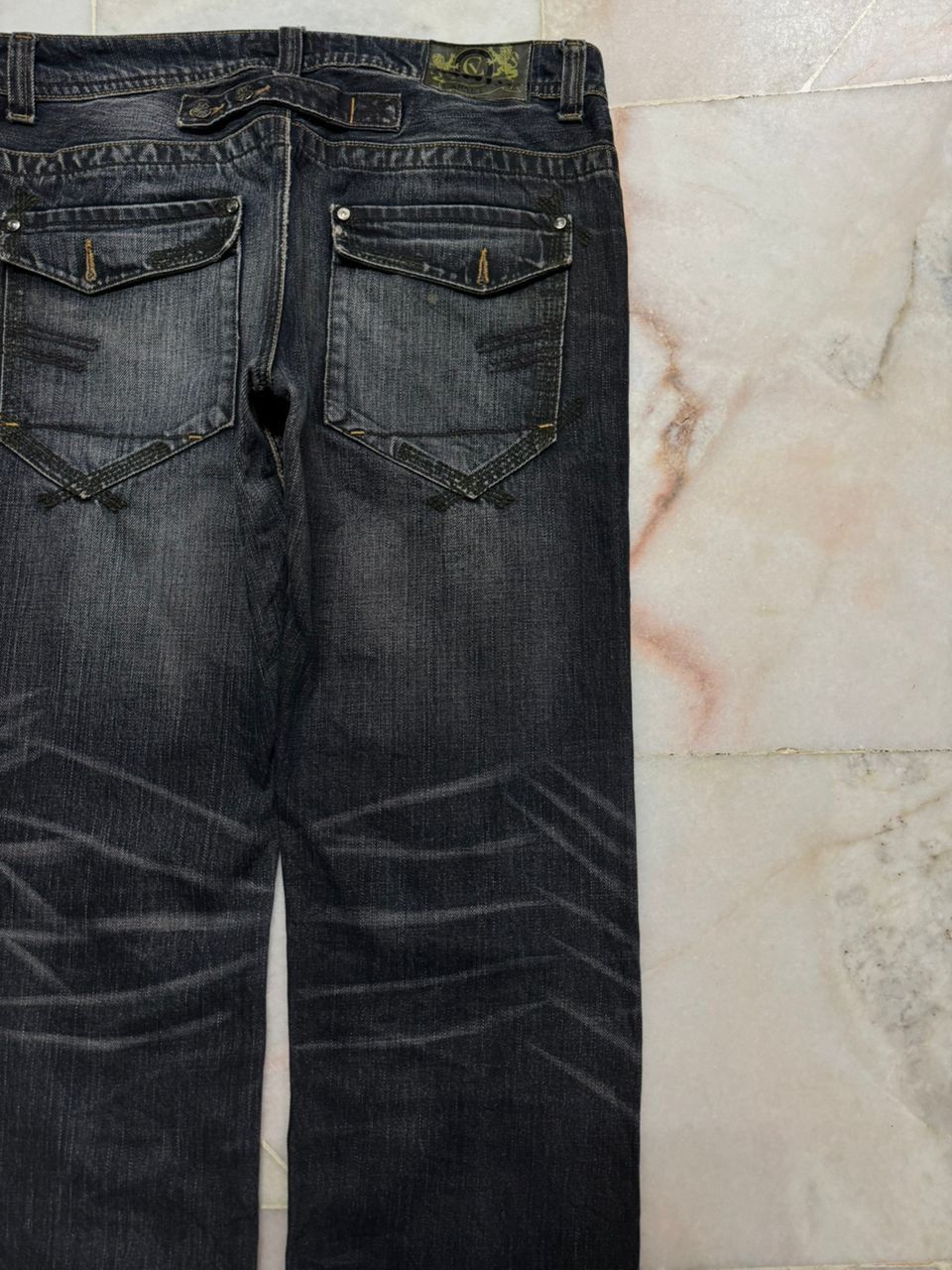 Japanese Brand 💥Insane💥Vintage Carnetdevol Rusty Mudwash Distress Dark Jean Size US 34 / EU 50 - 16 Thumbnail