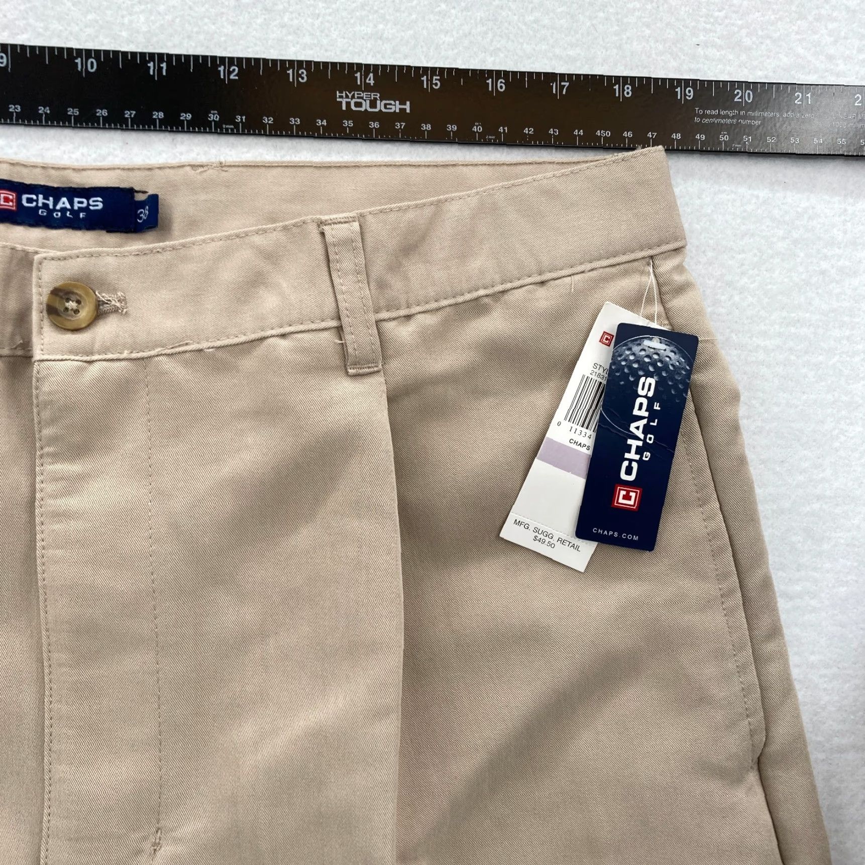 Chaps Chaps Golf Shorts Mens 38 Beige Khaki Cotton Blend Pleated Chino Outdoors NWT Size US 38 / EU 54 - 4 Thumbnail