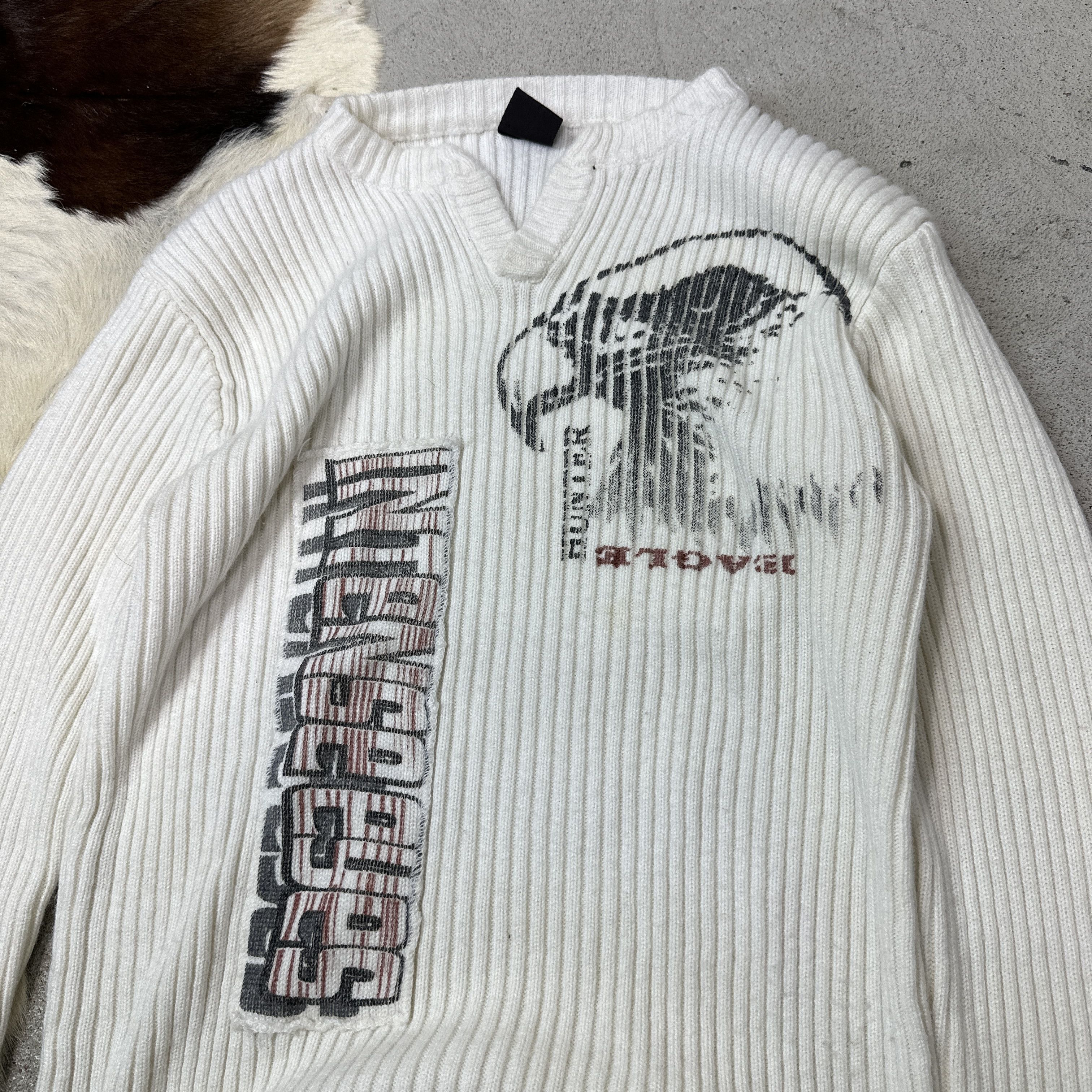 Vintage Vintage Streetwear Skater Ribbed Printed Sweater Y2K Size US L / EU 52-54 / 3 - 3 Thumbnail