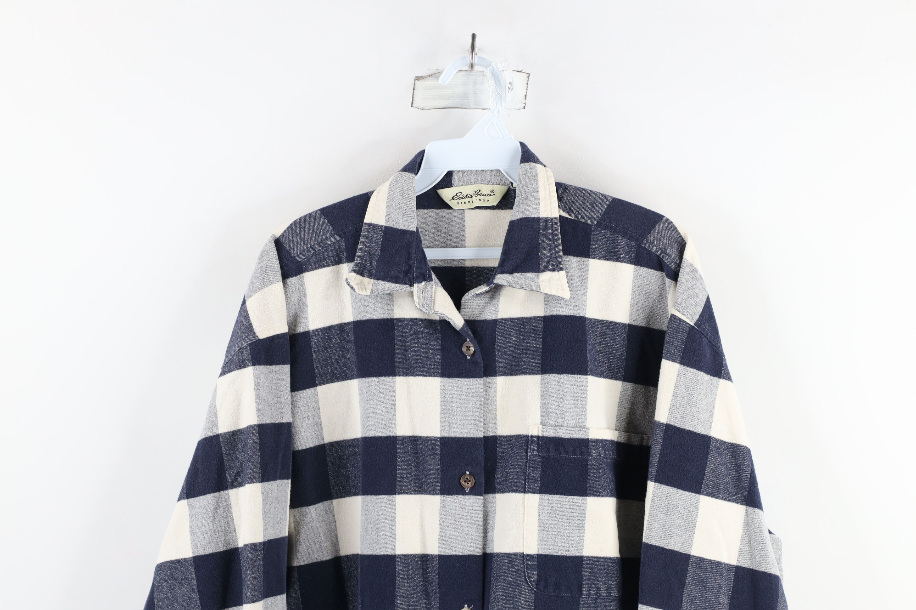 Eddie Bauer × Vintage Vintage 90s Eddie Bauer Flannel Button Shirt Plaid Cotton Size S / US 4 / IT 40 - 2 Thumbnail