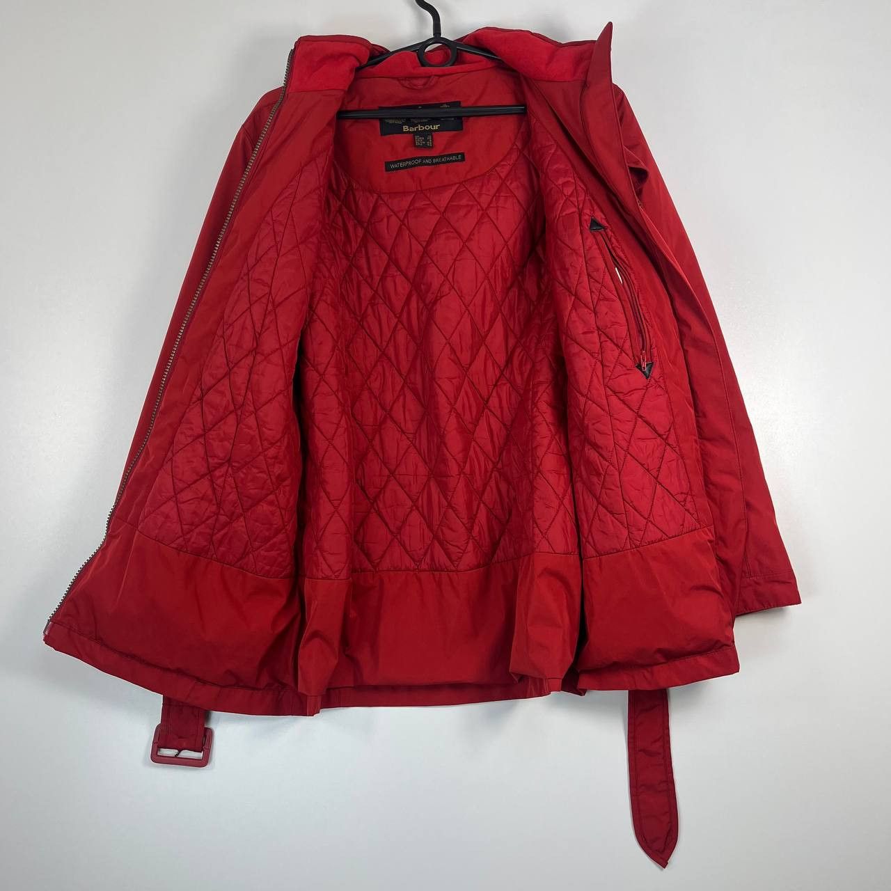 Barbour Barbour Womens Waterproof Hooded Jacket Red Belted Size 38 Size M / US 6-8 / IT 42-44 - 6 Thumbnail