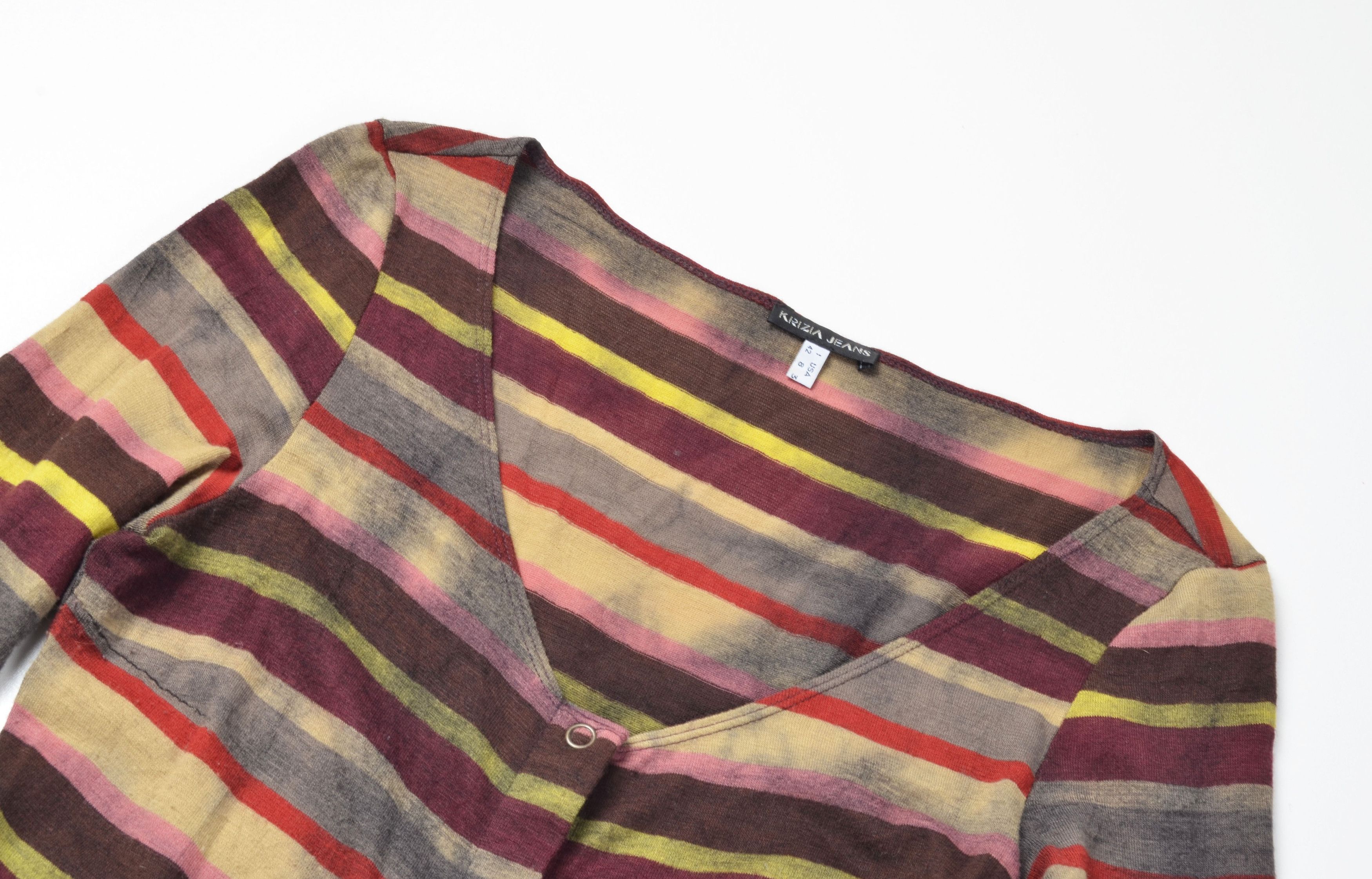 Krizia Vintage Krizia Striped Wool Blend Long Sleeve Maxi Dress Size M / US 6-8 / IT 42-44 - 5 Thumbnail