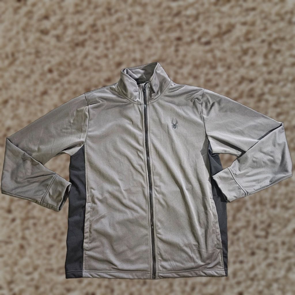 Spyder Spyder Jacket Mens XL Gray Black Full Zip Long Sleeve Athletic Casual Layer Gym Size US XL / EU 56 / 4 - 1 Thumbnail