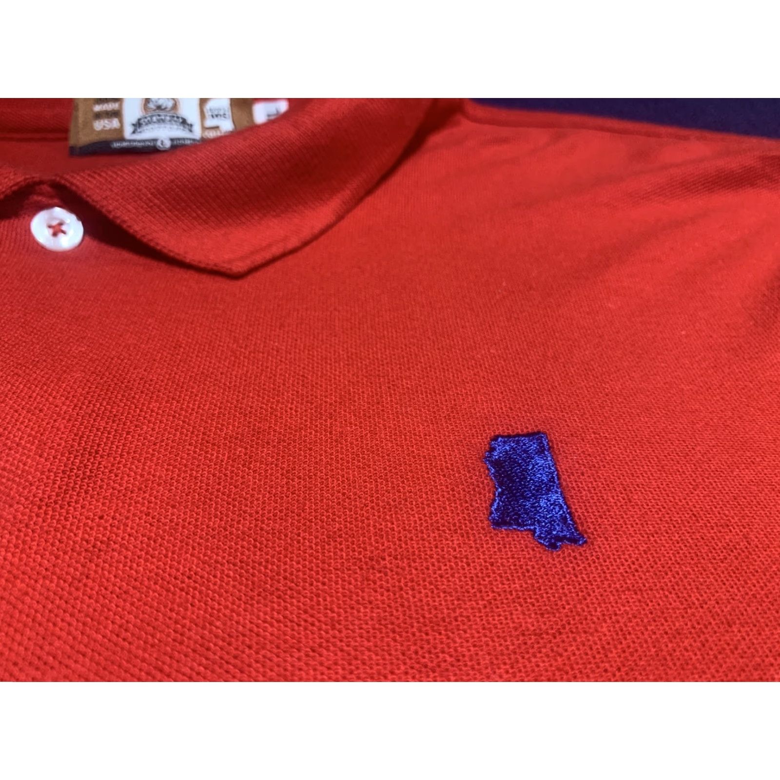 Vintage Mississippi Stately Cotton Red Polo Golf Shirt XL Men Polo Red Mississippi Golf Shirt XL Size US XL / EU 56 / 4 - 2 Thumbnail