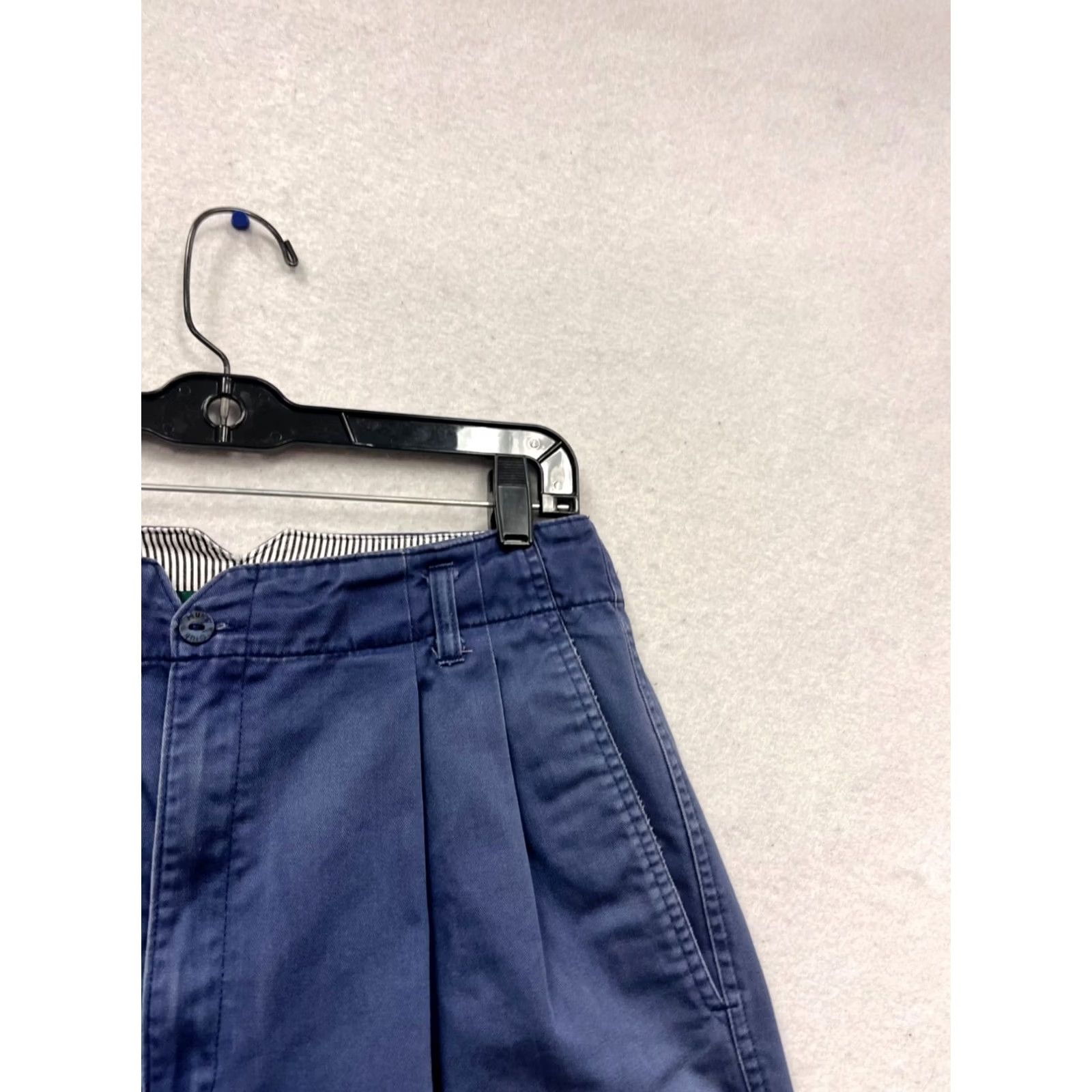 Vintage Hunt Club Bermuda Shorts Women 14 Pleated Blue Striped 100% Cotton N/A Size 36" / US 14 / IT 50 - 6 Thumbnail