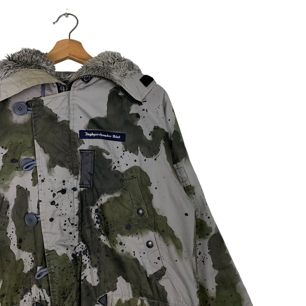 Vintage Jagdgeschwader Udet Acid Wash Fur Hoodie Parka #0653-C30 Size US M / EU 48-50 / 2 - 5 Thumbnail