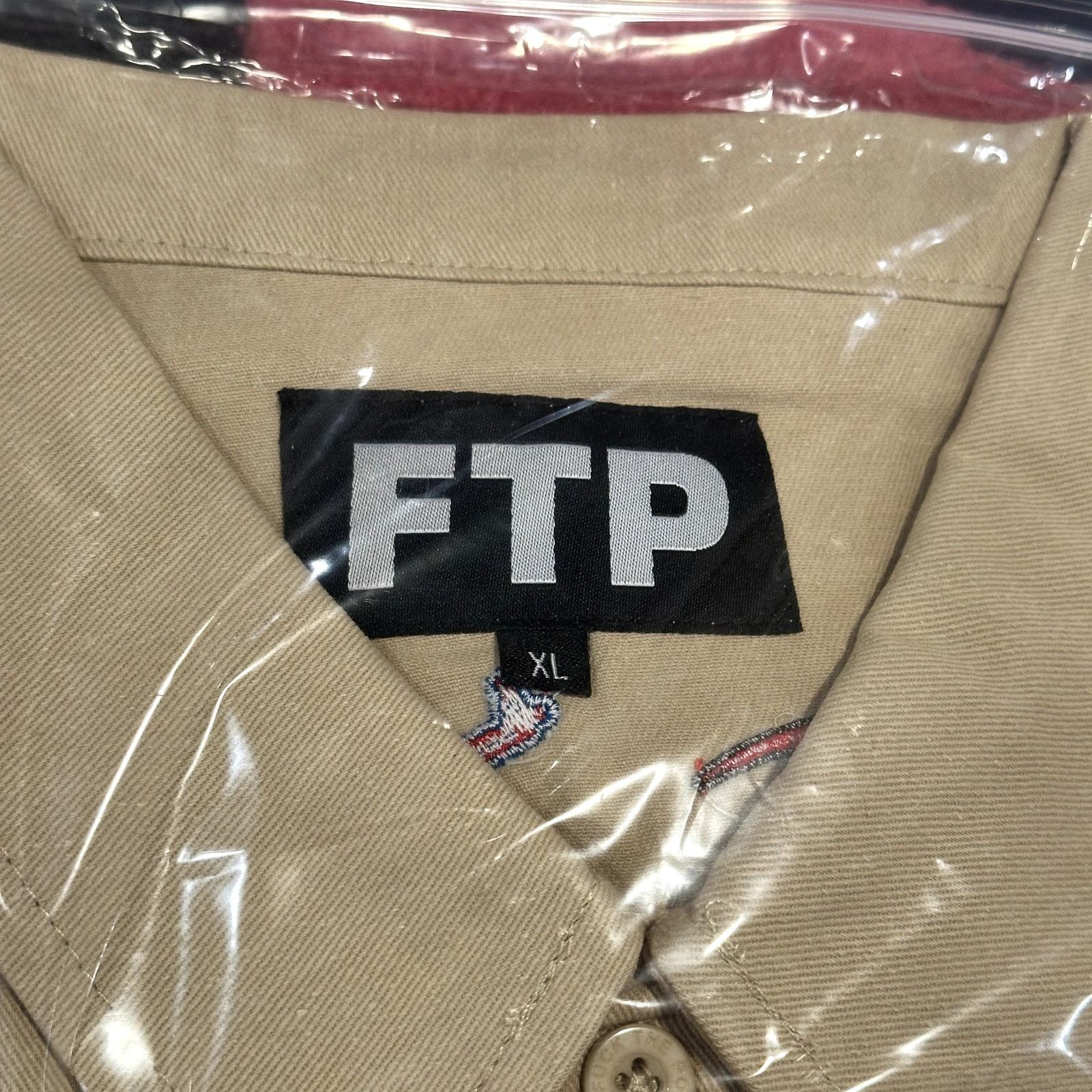 Fuck The Population FTP Raceway Button Up Shirt (Tan) – Size XL – As Pictured Size US XL / EU 56 / 4 - 5 Thumbnail