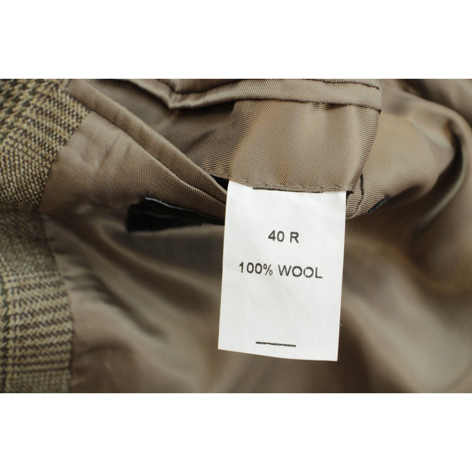 Jos. A. Bank Jos A Bank Blazer Mens 40R Brown Glen Plaid 100% Wool Size 40R - 4 Thumbnail