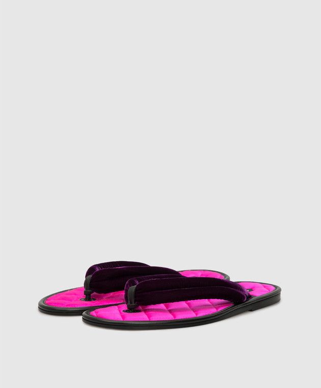 Tom Ford o1y0126 Velvet Flats in Plum Size US 8 / IT 38 - 3 Thumbnail