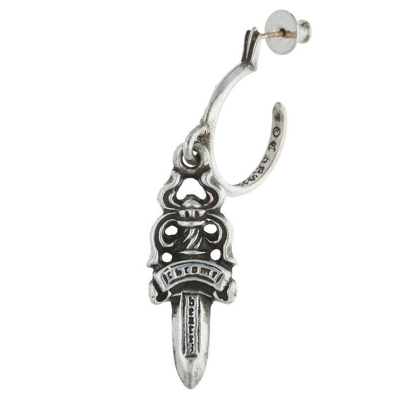 image of Chrome Hearts Dagger Earring in Silver, Men's