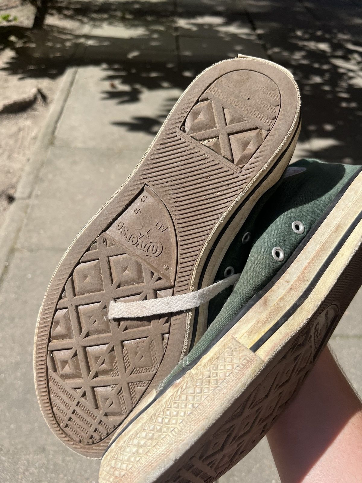 Converse Vintage Converse Chuck 70 High Washed Green Trashed 90s y2k Size US 9 / EU 42 - 7 Thumbnail