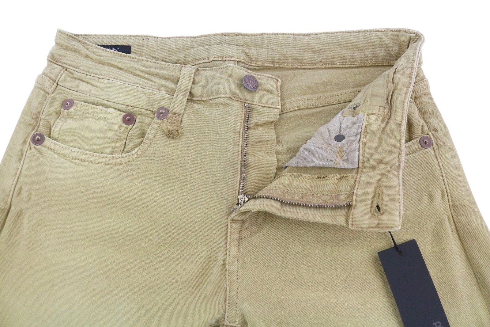 R13 BOY STRAIGHT 28 Khaki Stretch Cropped Light Denim 86305 Size 28" / US 6 / IT 42 - 5 Thumbnail