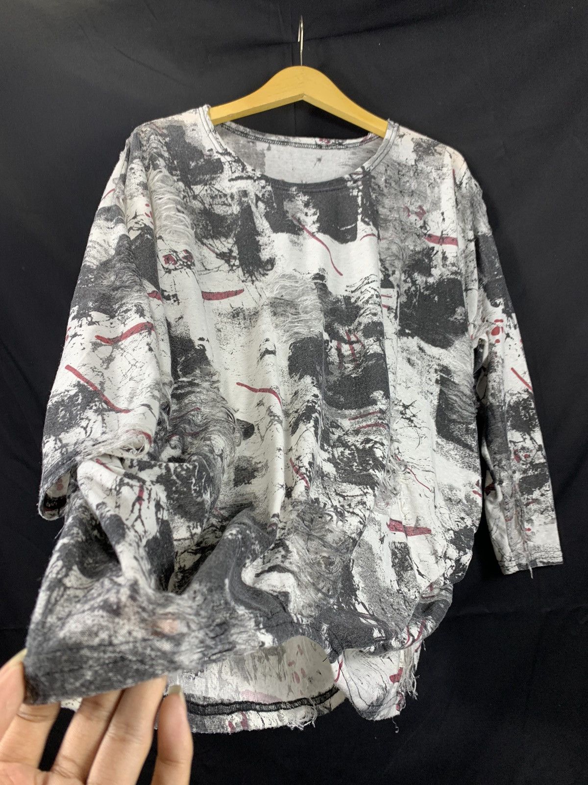 14th Addiction CRAZY DISTRESSED ABSTRACT GOTHIC PUNK LONG SLEEVE Size US L / EU 52-54 / 3 - 5 Thumbnail