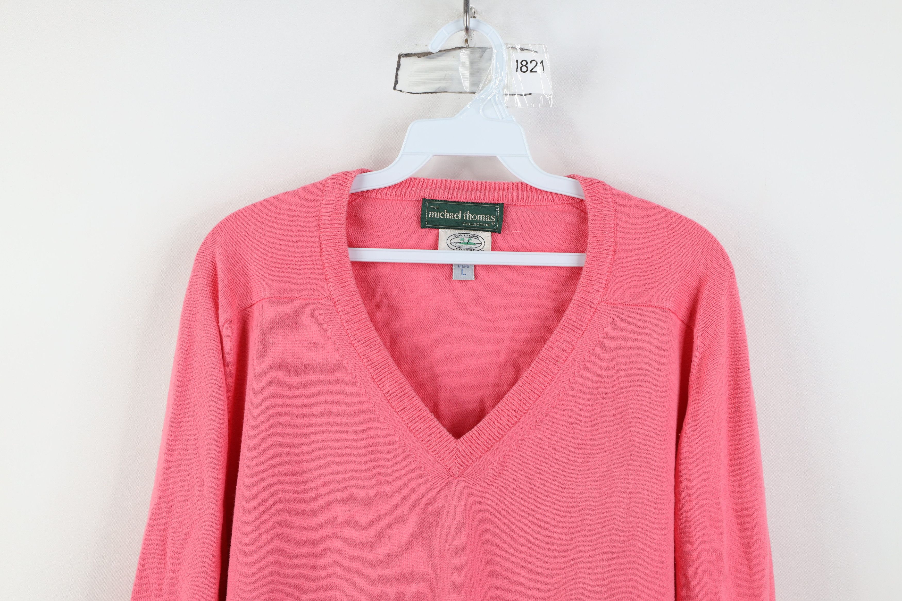 Vintage Vintage 90s Streetwear Island Cotton Knit Sweater Pink USA Size US L / EU 52-54 / 3 - 2 Thumbnail
